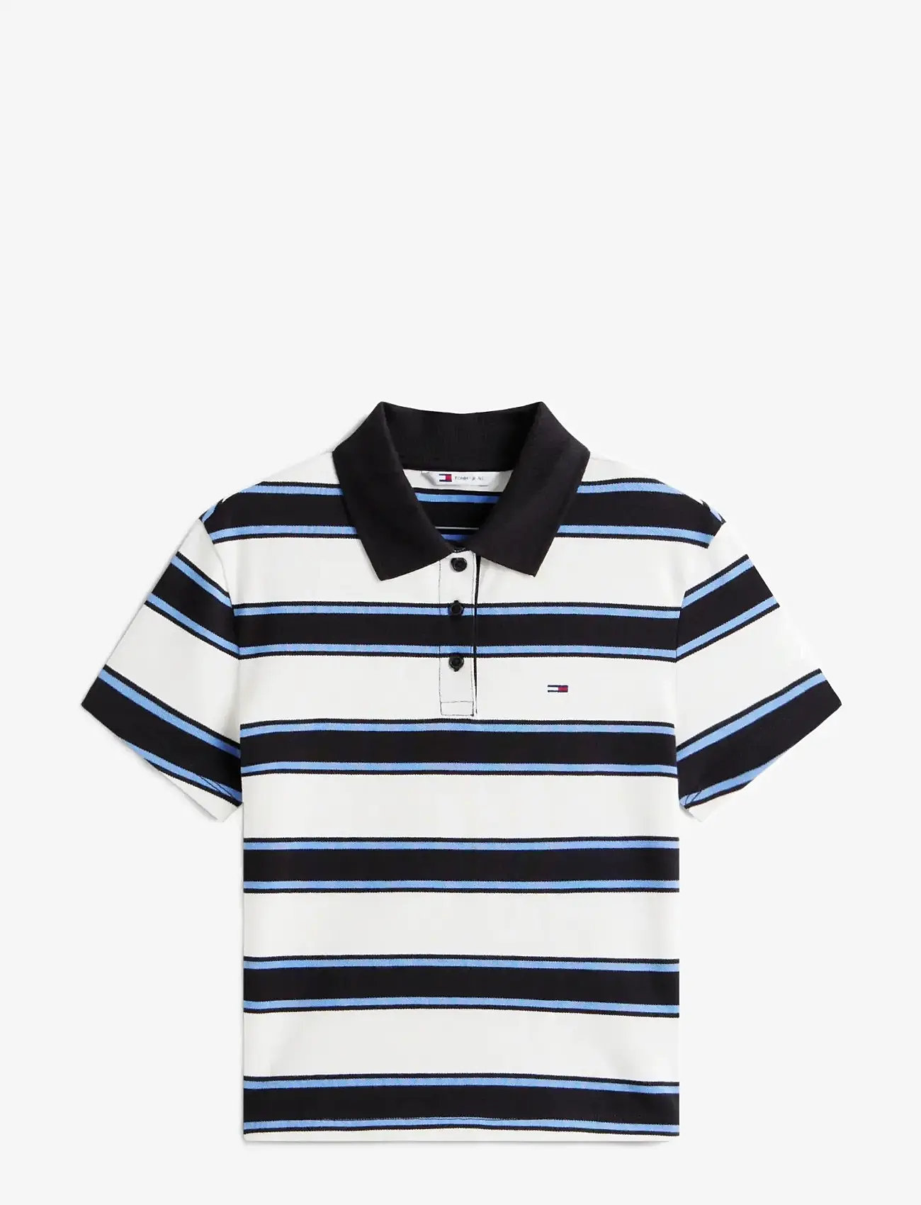Tommy Jeans - TJW SLIM SH ESSENTIAL SS POLO - polosärgid - ecru   multi stripe - 1