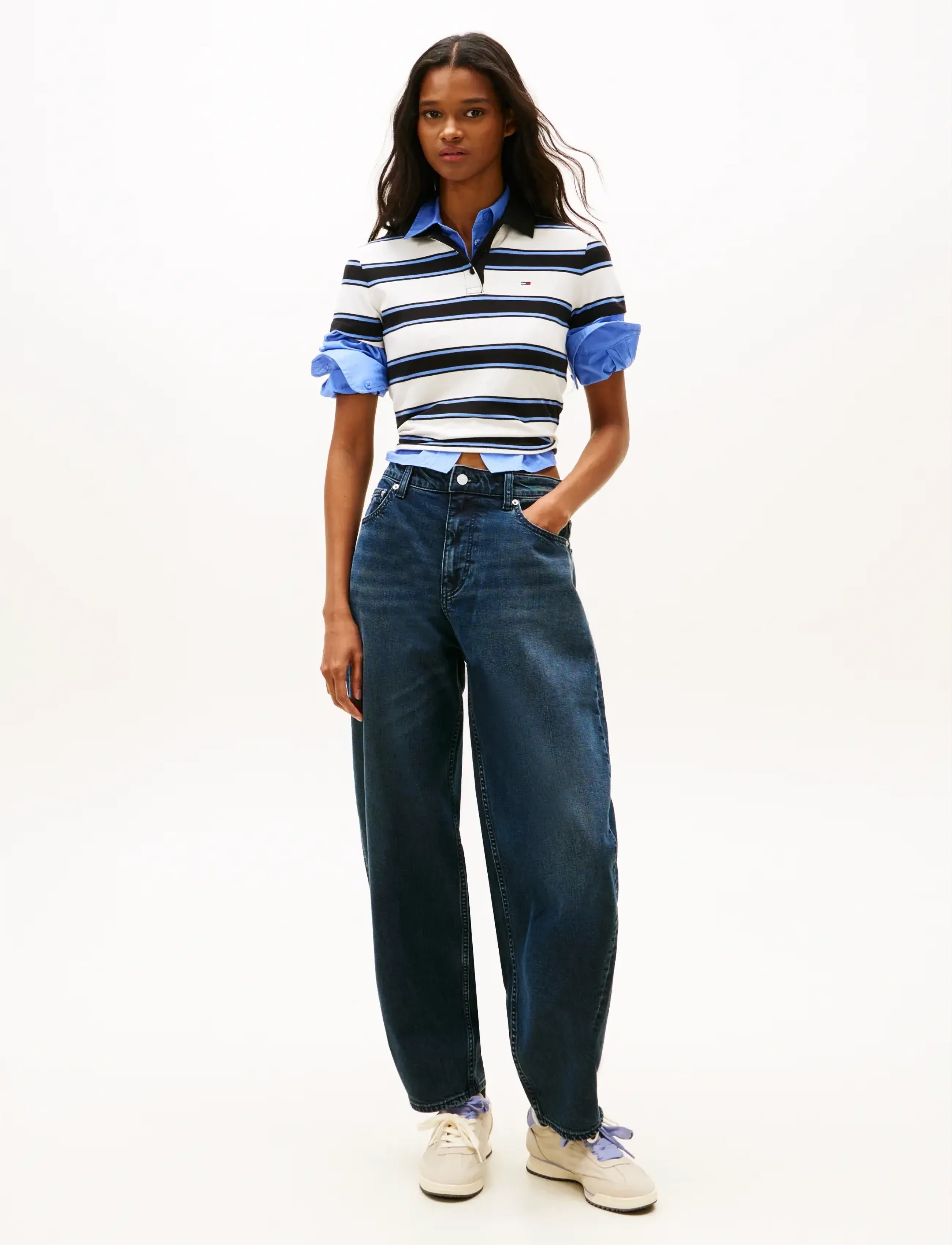 Tommy Jeans - TJW SLIM SH ESSENTIAL SS POLO - poloer - ecru   multi stripe - 2