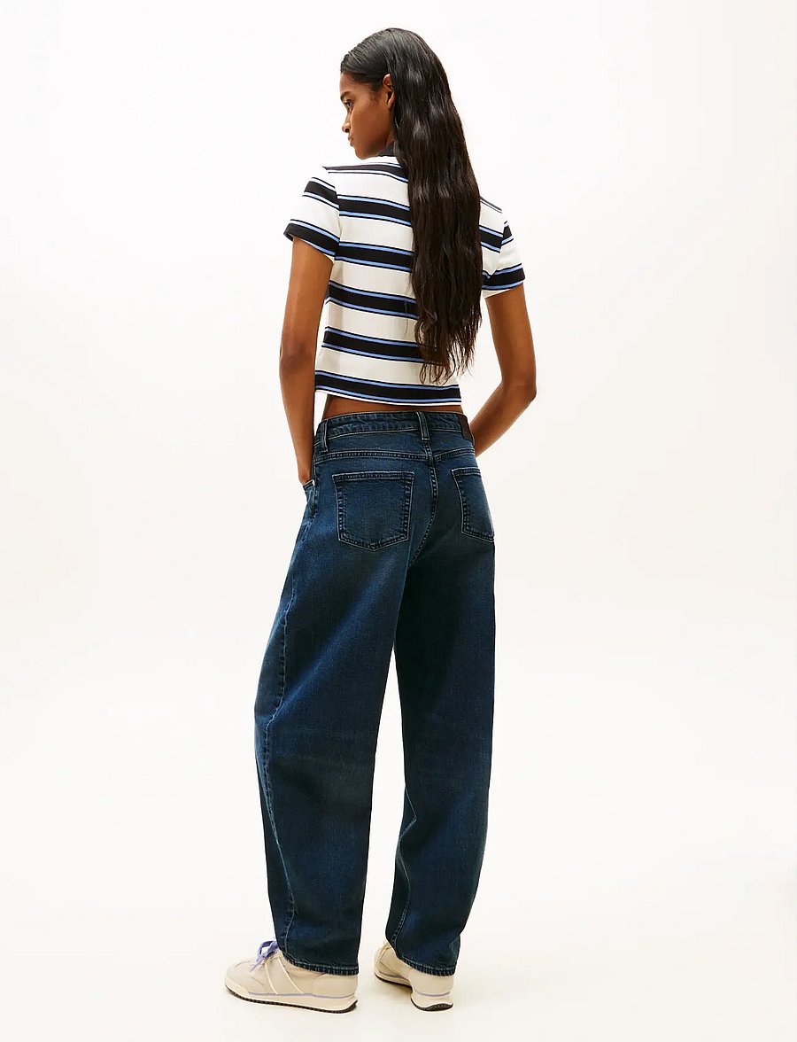 Tommy Jeans - TJW SLIM SH ESSENTIAL SS POLO - pólóbolir - ecru multi stripe - 3