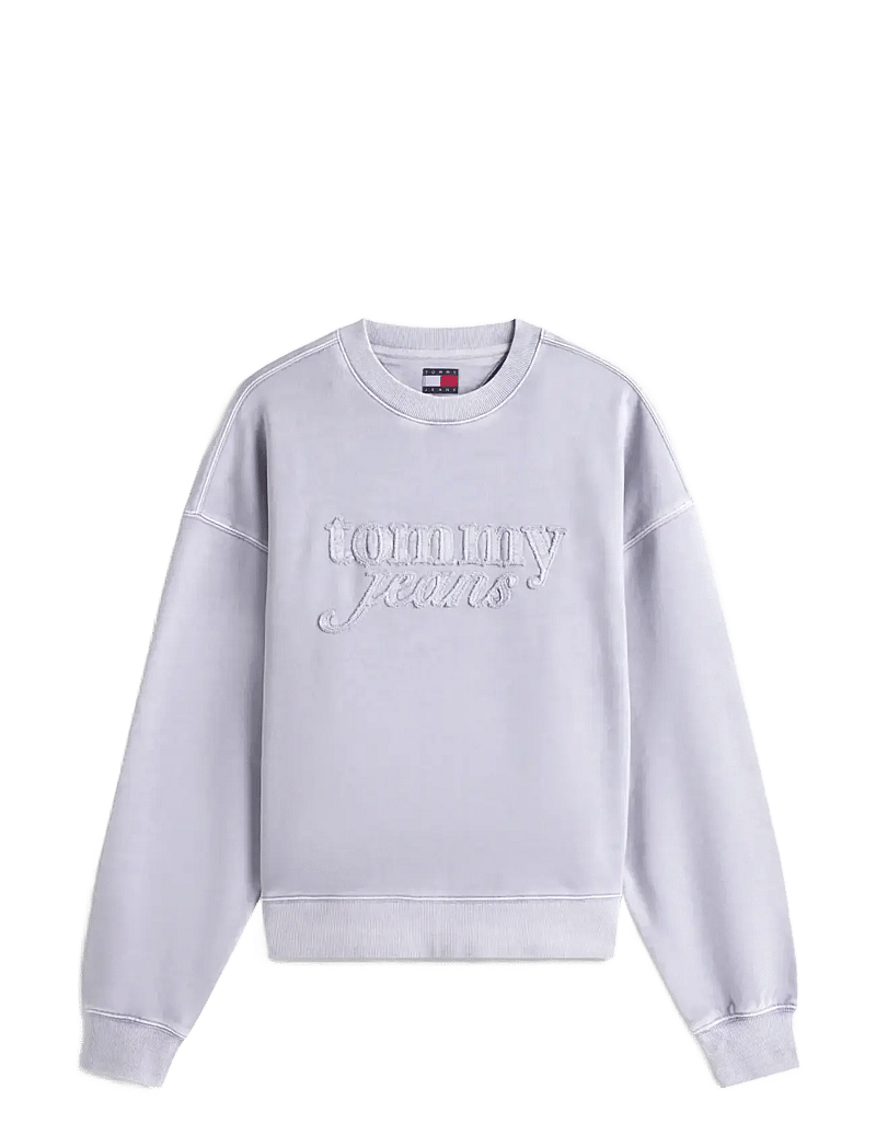 Tommy Jeans - TJW BXY GMD SCRIPT CREW - hverdags stil - periwinkle dusk - 1