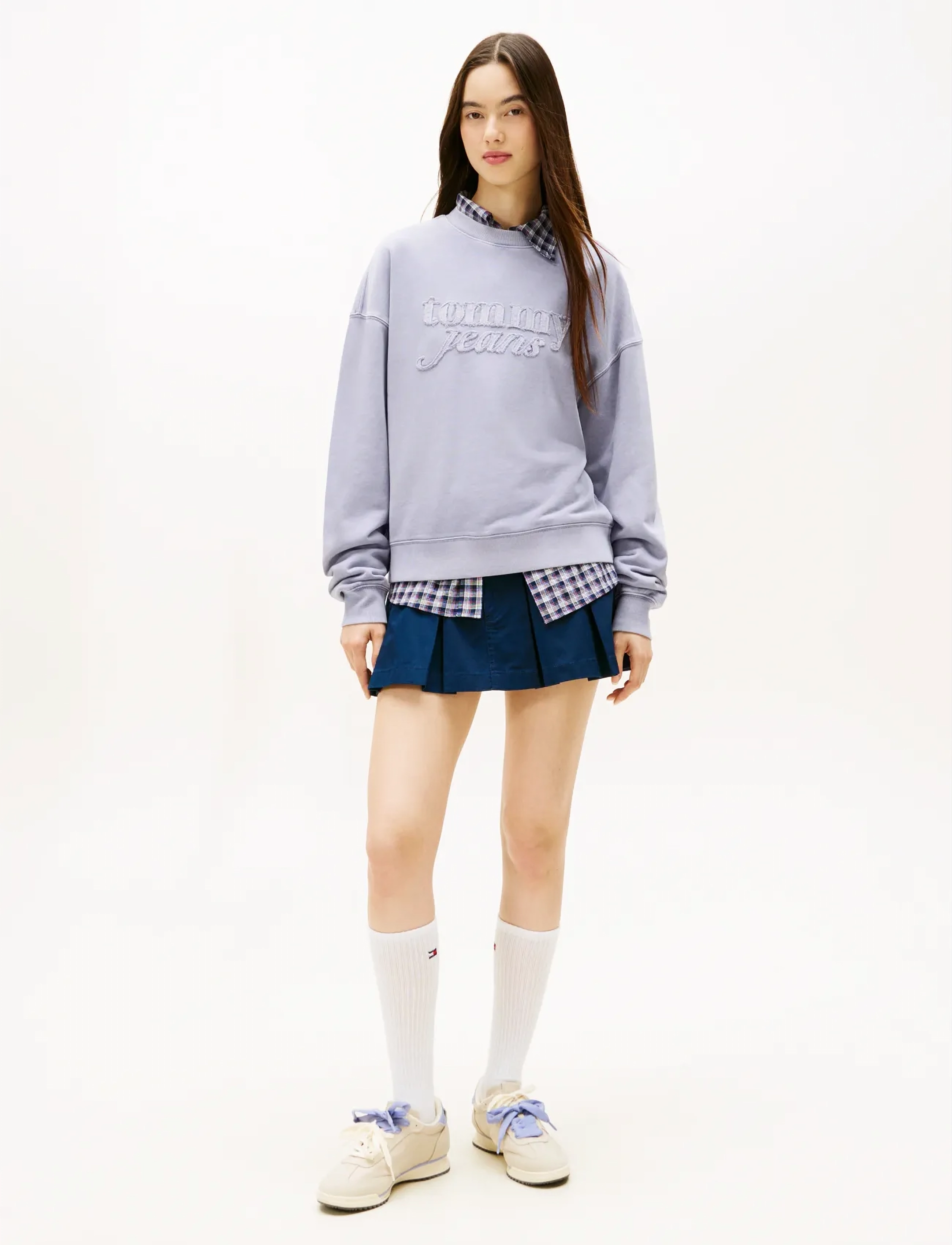 Tommy Jeans - TJW BXY GMD SCRIPT CREW - alltags-style - periwinkle dusk - 2