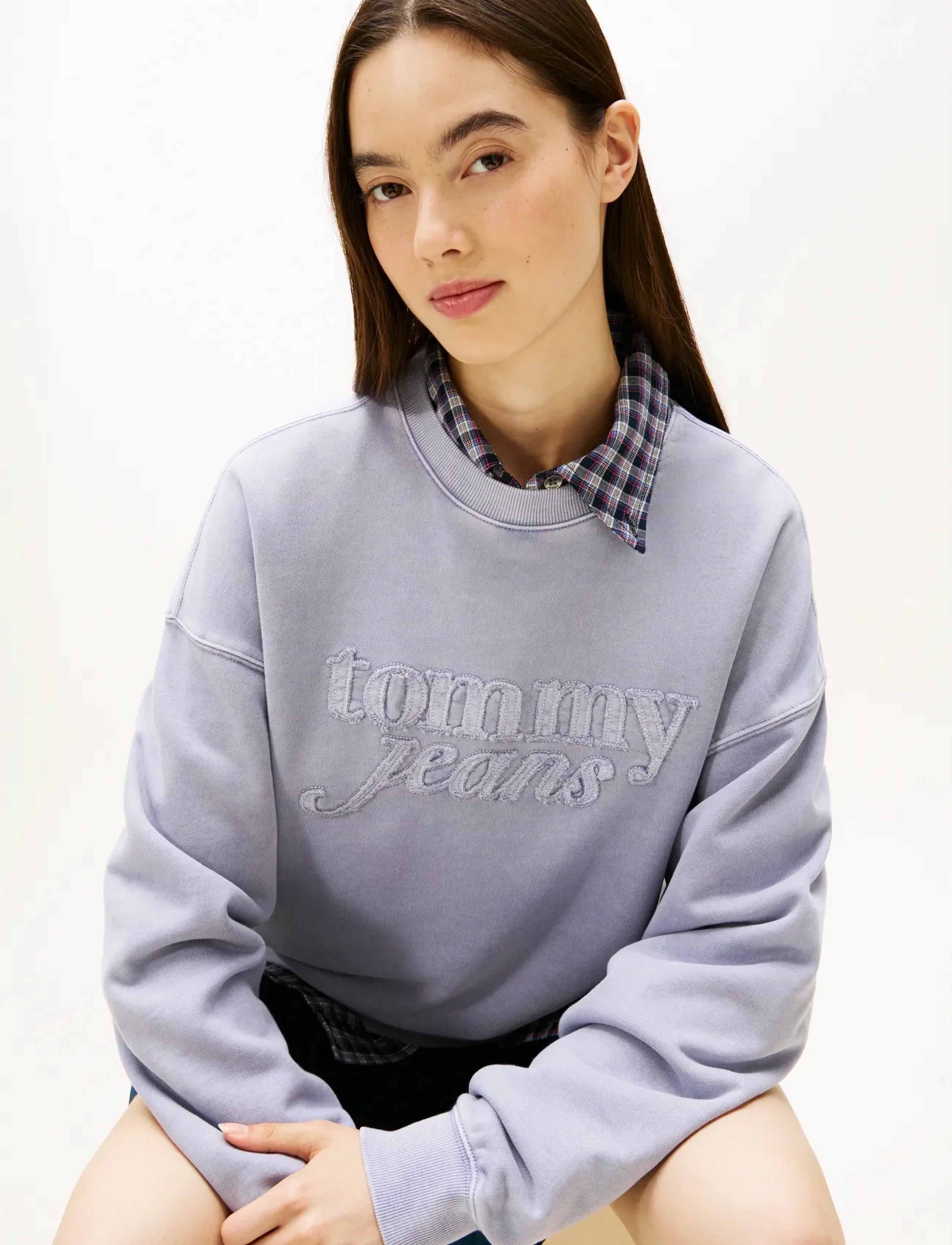 Tommy Jeans - TJW BXY GMD SCRIPT CREW - alltags-style - periwinkle dusk - 4