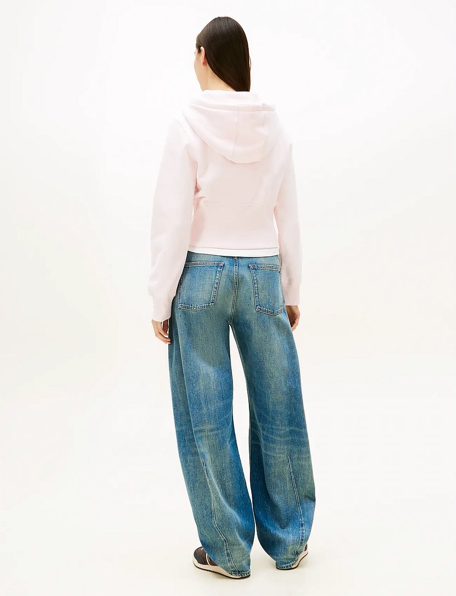 Tommy Jeans - TJW REG SILVER SCRIPT ZIP THRU - kapuutsiga dressipluusid - light pink - 2