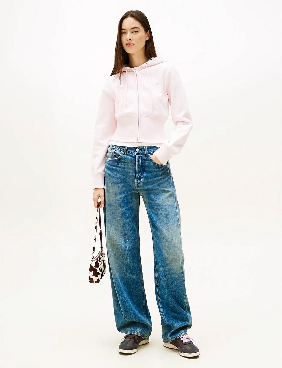 Tommy Jeans - TJW REG SILVER SCRIPT ZIP THRU - kapuutsiga dressipluusid - light pink - 3