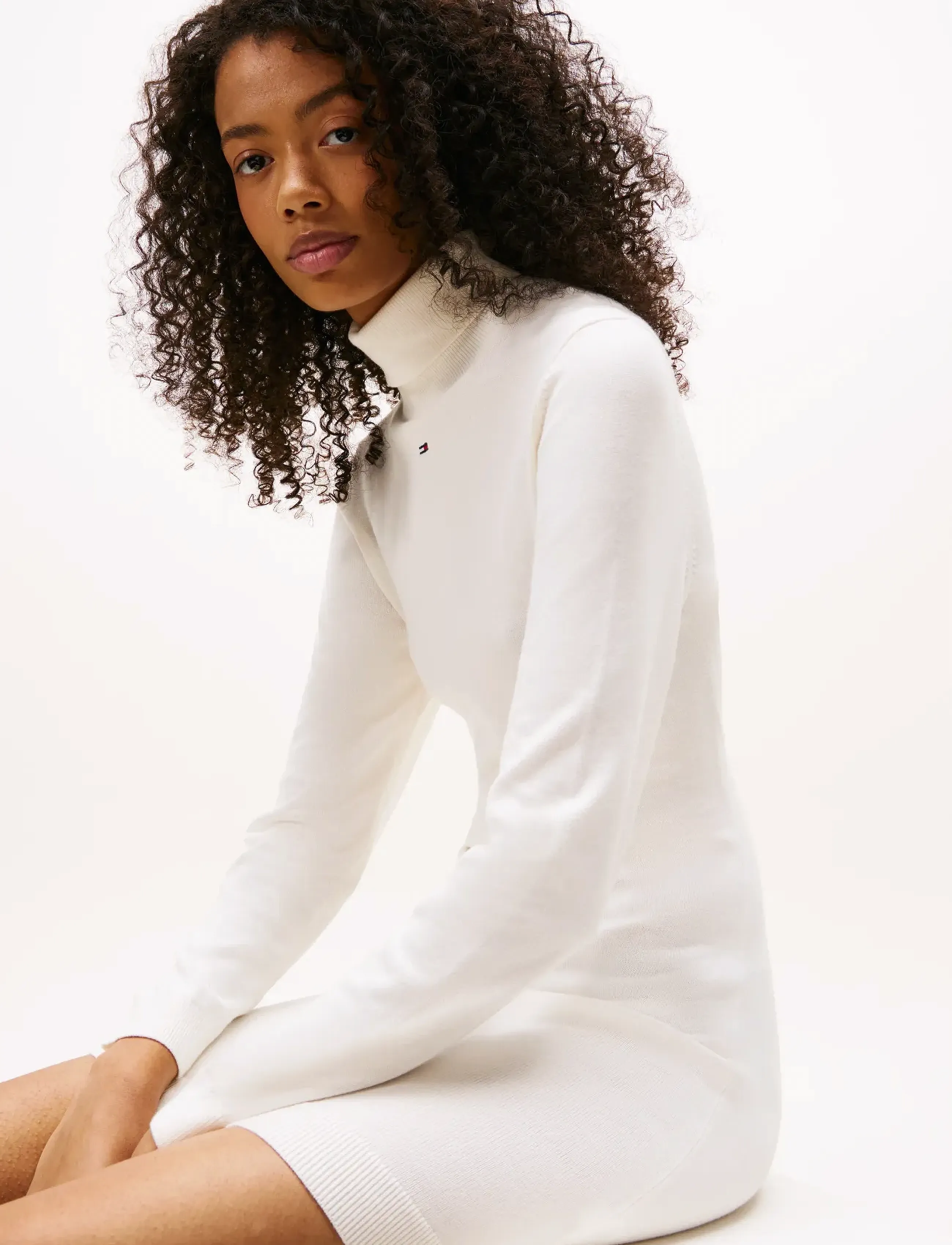Tommy Jeans - TJW ESS TURTLENECK SWEATER DRESS - konfirmation - ancient white - 3