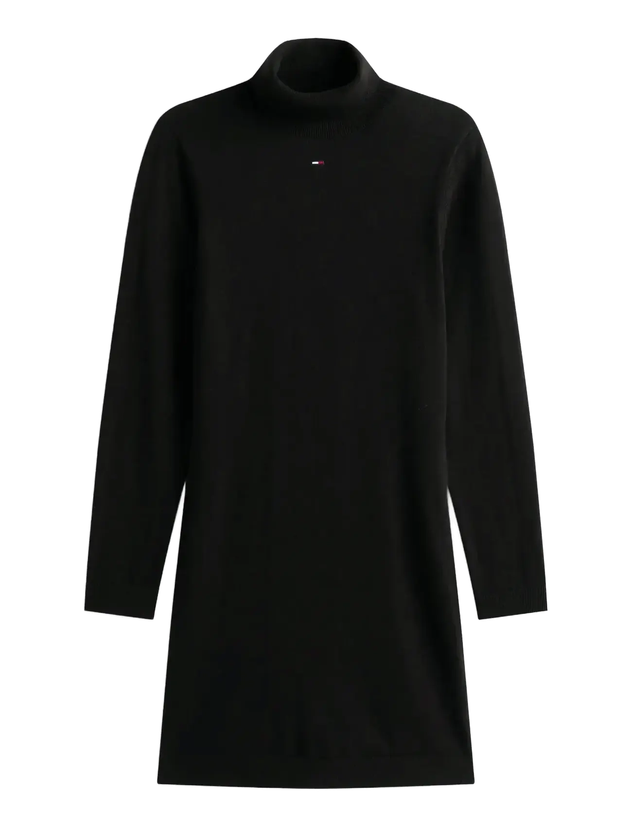 Tommy Jeans TJW ESS TURTLENECK SWEATER DRESS - Strikkjoler - BLACK / black