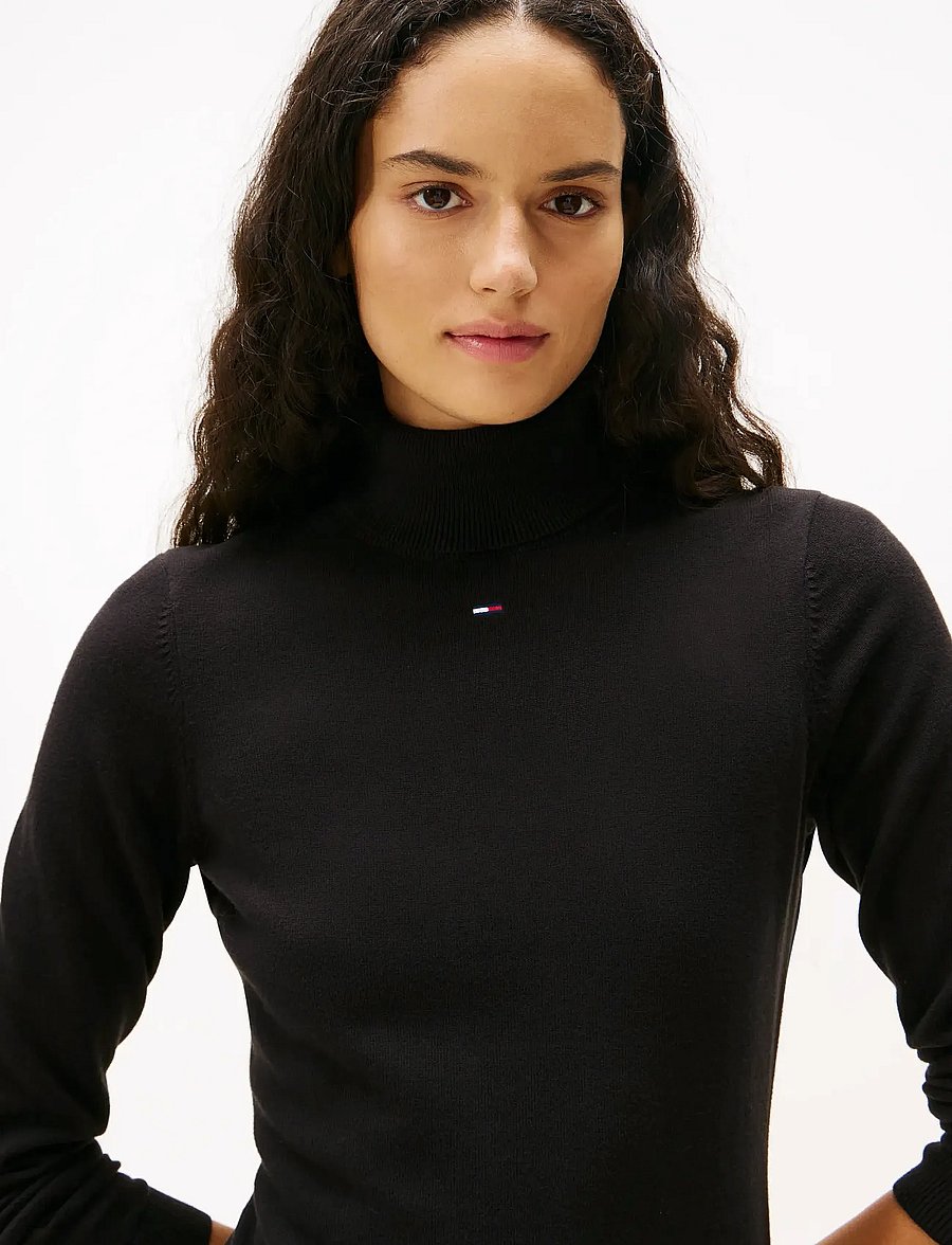 Tommy Jeans - TJW ESS TURTLENECK SWEATER DRESS - konfirmation - black - 2