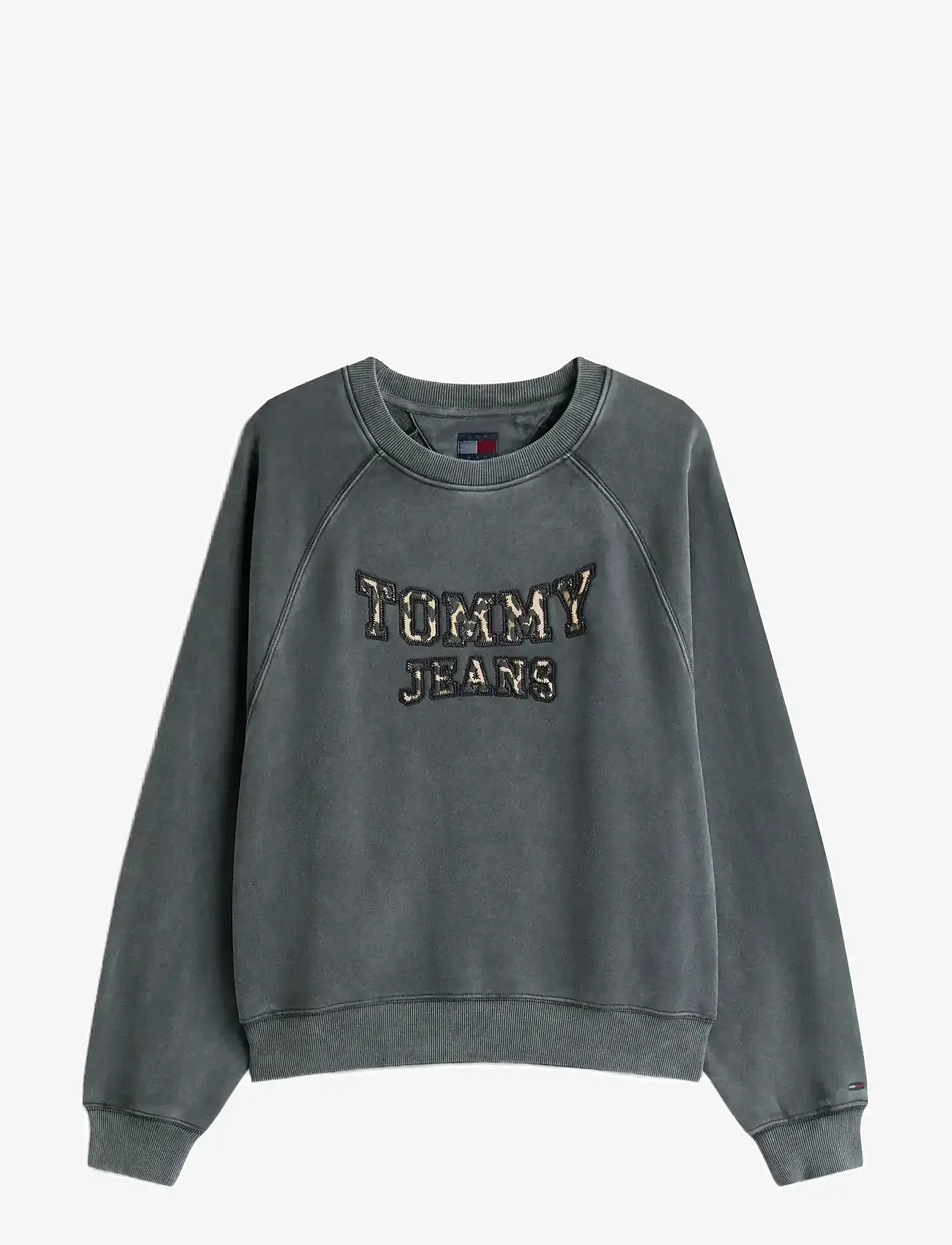 Tommy Jeans - TJW BXY LEOPARD VARSITY CREW - vardagsstil - black - 1