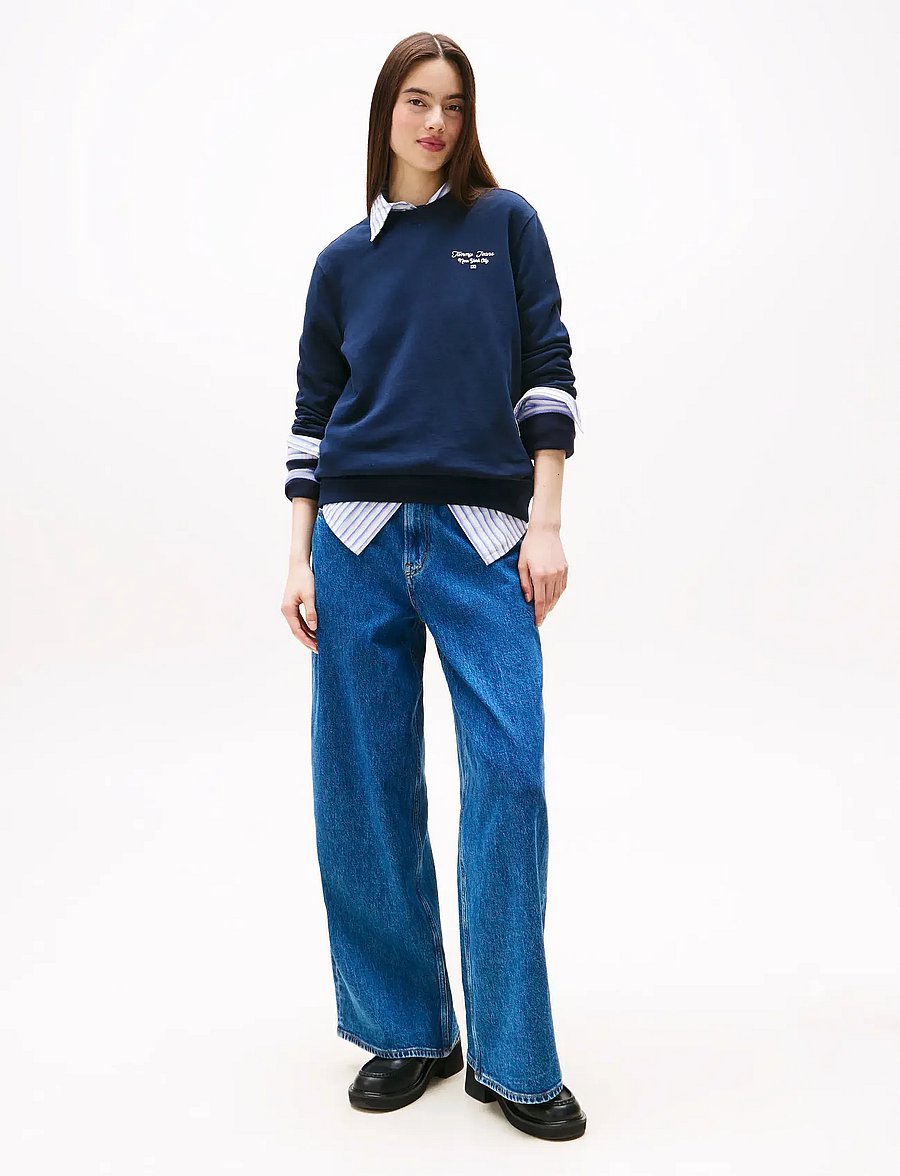 Tommy Jeans - TJW REG ESS LOGO 1 CREW EXT - sweatshirts - dark night navy - 2