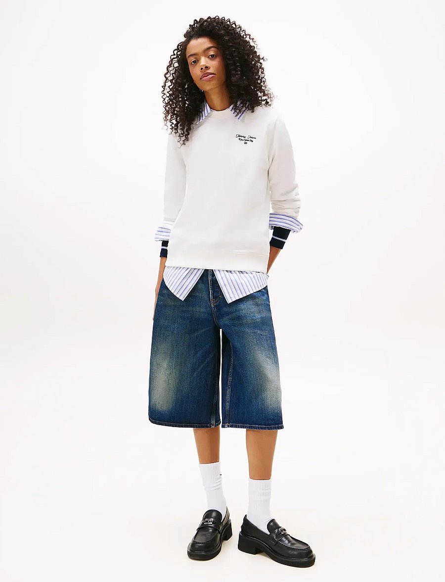 Tommy Jeans - TJW REG ESS LOGO 1 CREW EXT - hverdags stil - ecru - 2