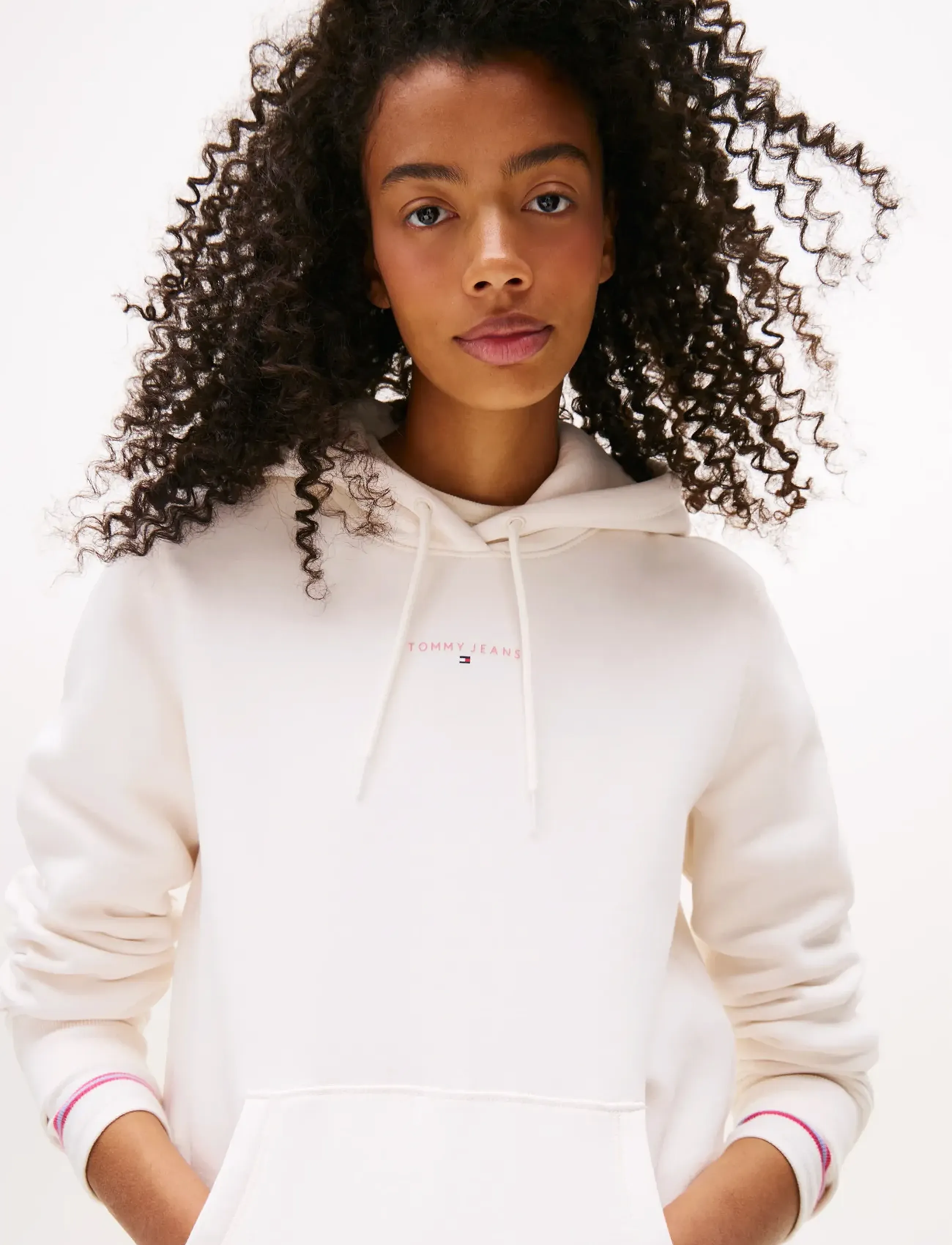 Tommy Jeans - TJW REG LINEAR HOODIE EXT - pulls à capuche - ancient white - 4