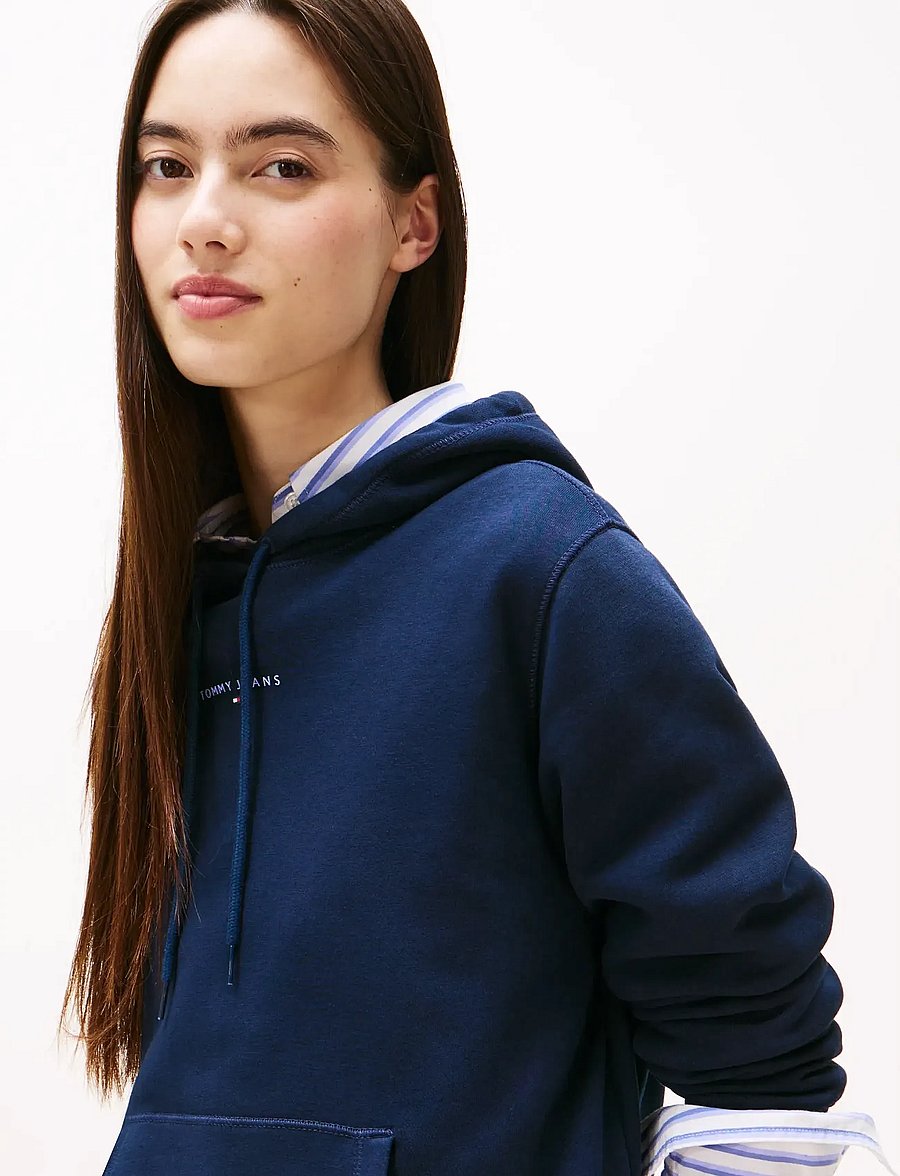 Tommy Jeans - TJW REG LINEAR HOODIE EXT - hoodies - dark night navy - 4