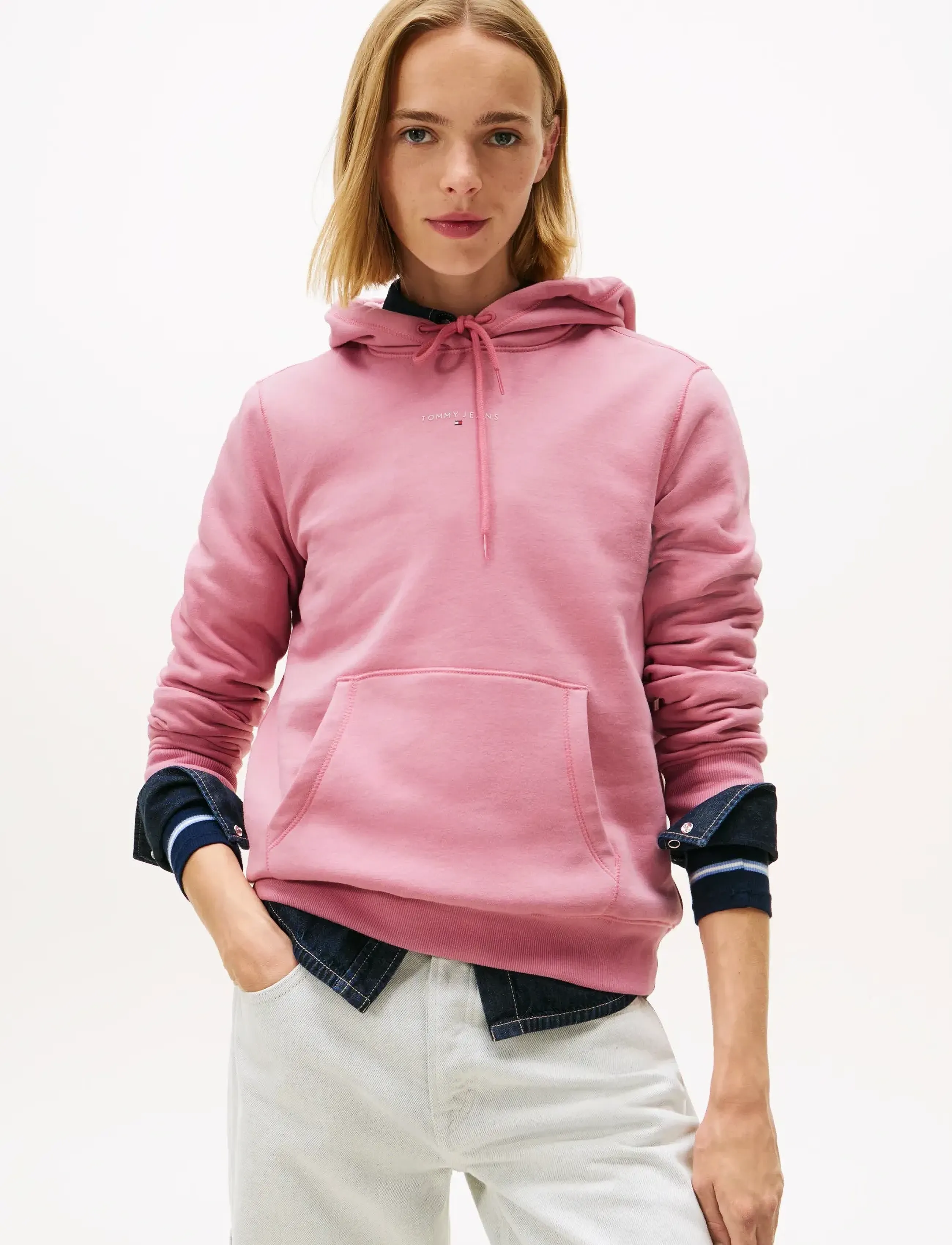 Tommy Jeans TJW REG LINEAR HOODIE EXT - Tøj - MYSTIC PINK / pink/rose