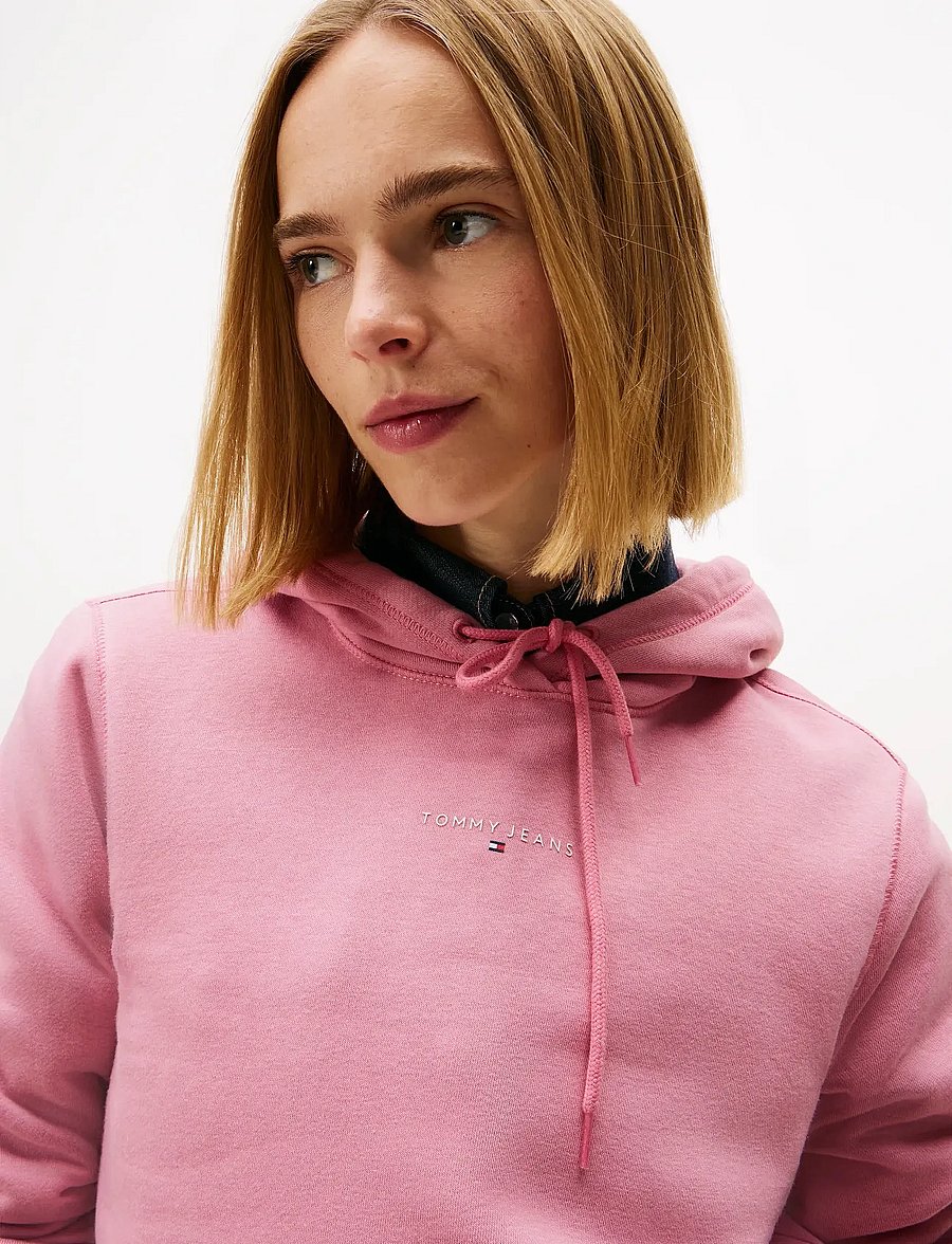 Tommy Jeans - TJW REG LINEAR HOODIE EXT - kapuutsiga pusad - mystic pink - 4