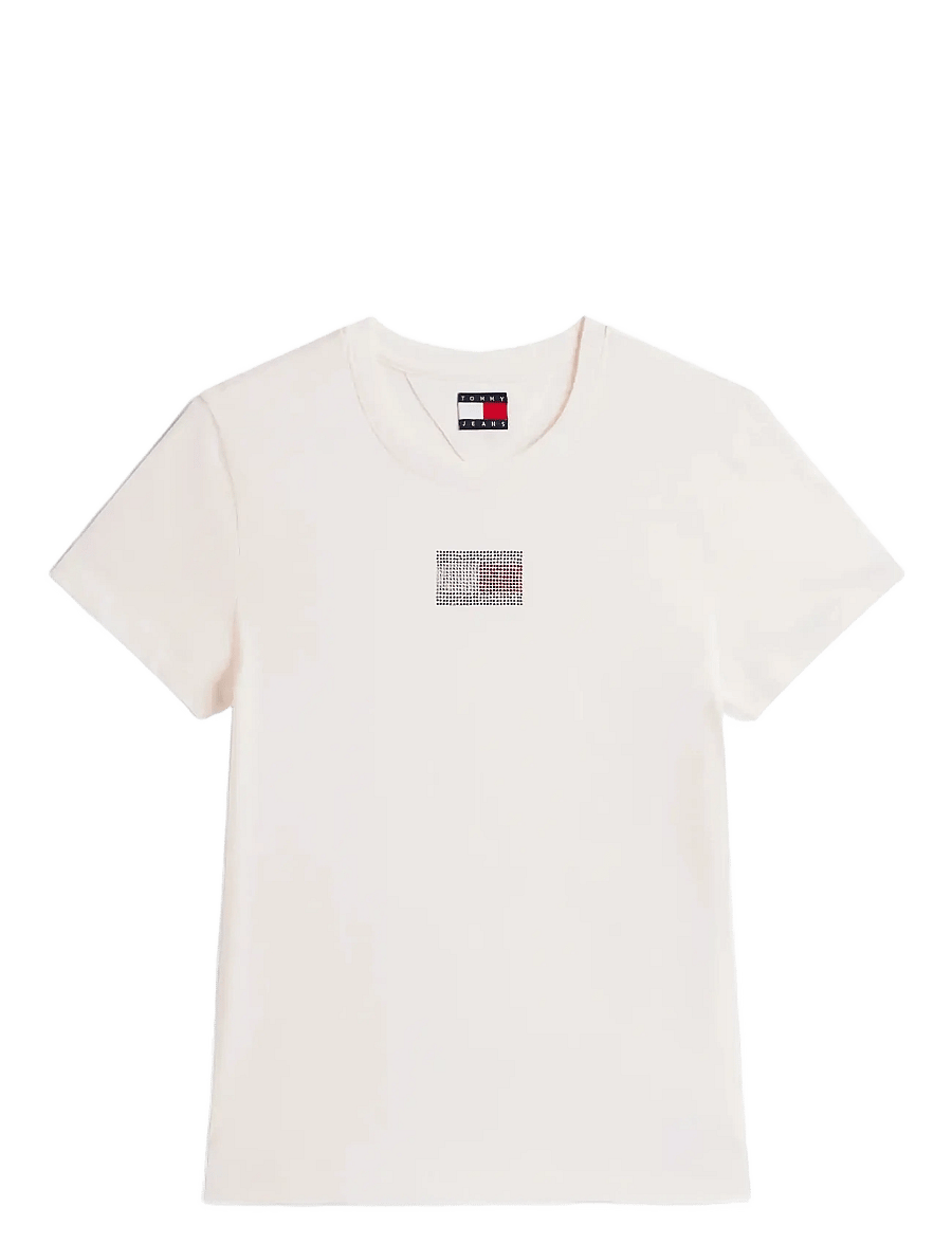 Tommy Jeans - TJW REG PARTY FLAG TEE EXT - t-shirts - ancient white - 1