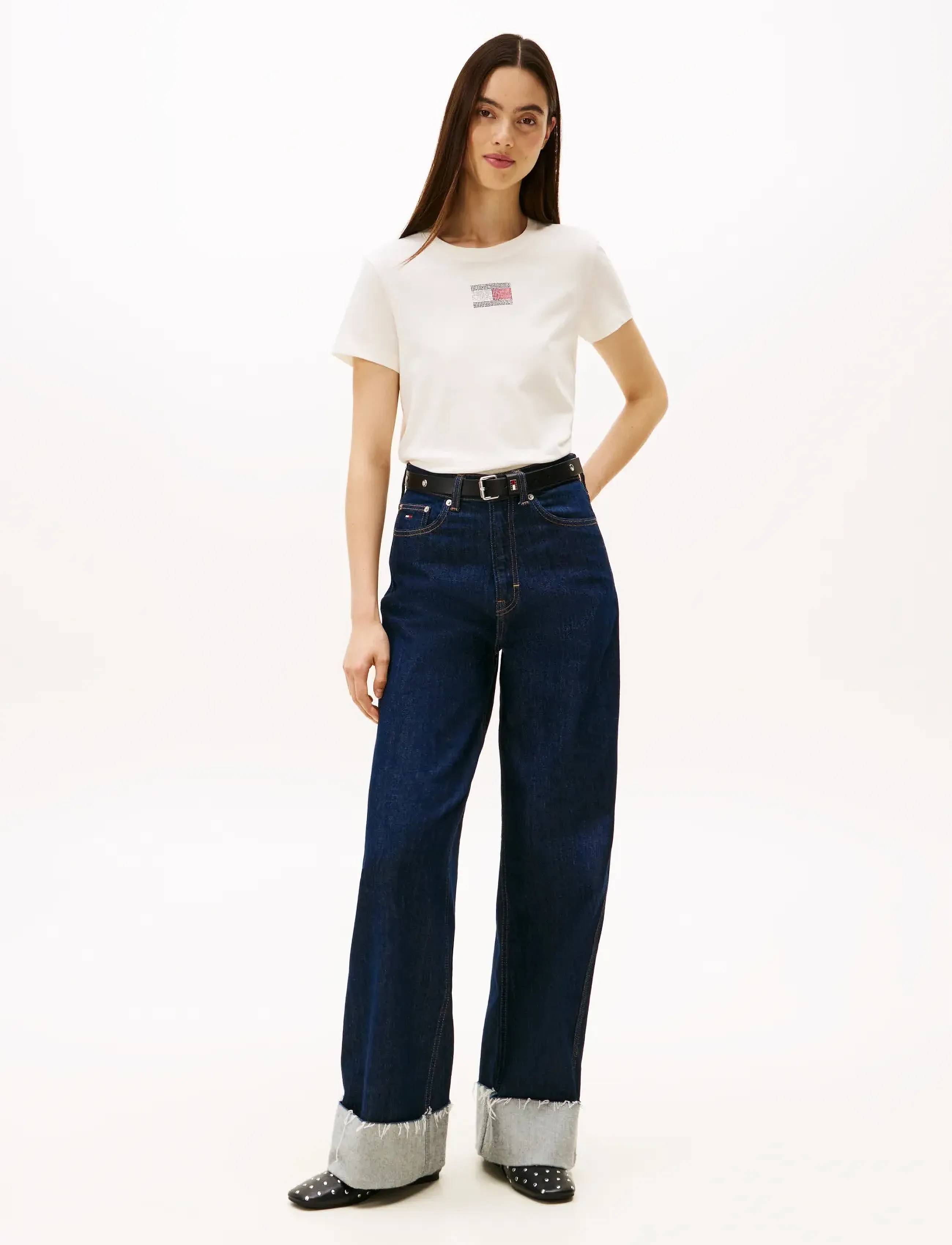 Tommy Jeans - TJW REG PARTY FLAG TEE EXT - marškinėliai - ancient white - 2