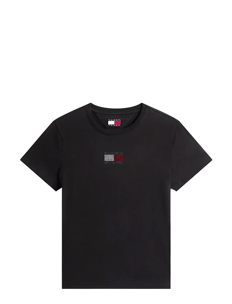Tommy Jeans - TJW REG PARTY FLAG TEE EXT - t-shirts - black - 1
