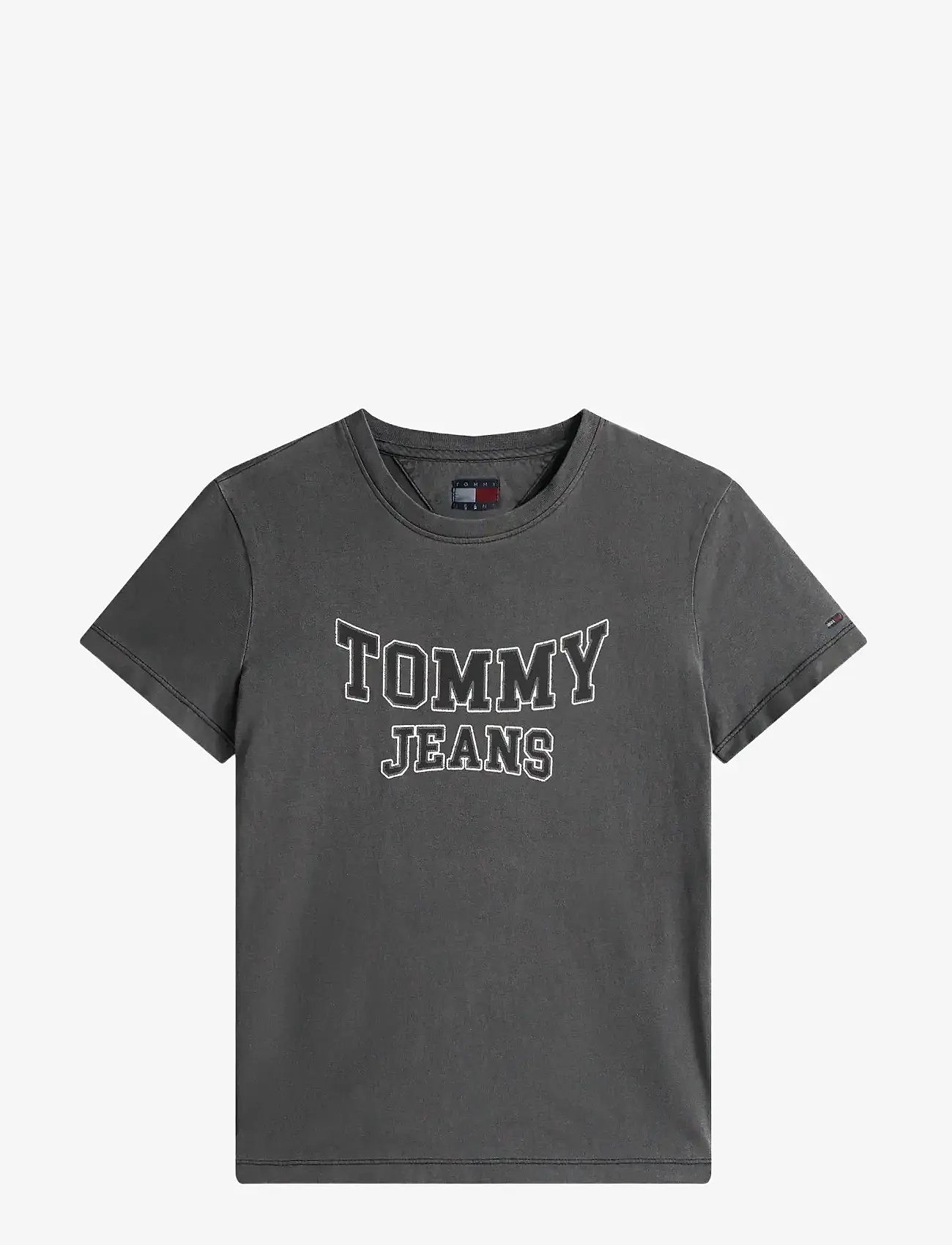 Tommy Jeans - TJW REG VARSITY TEE EXT - t-shirts - black - 1