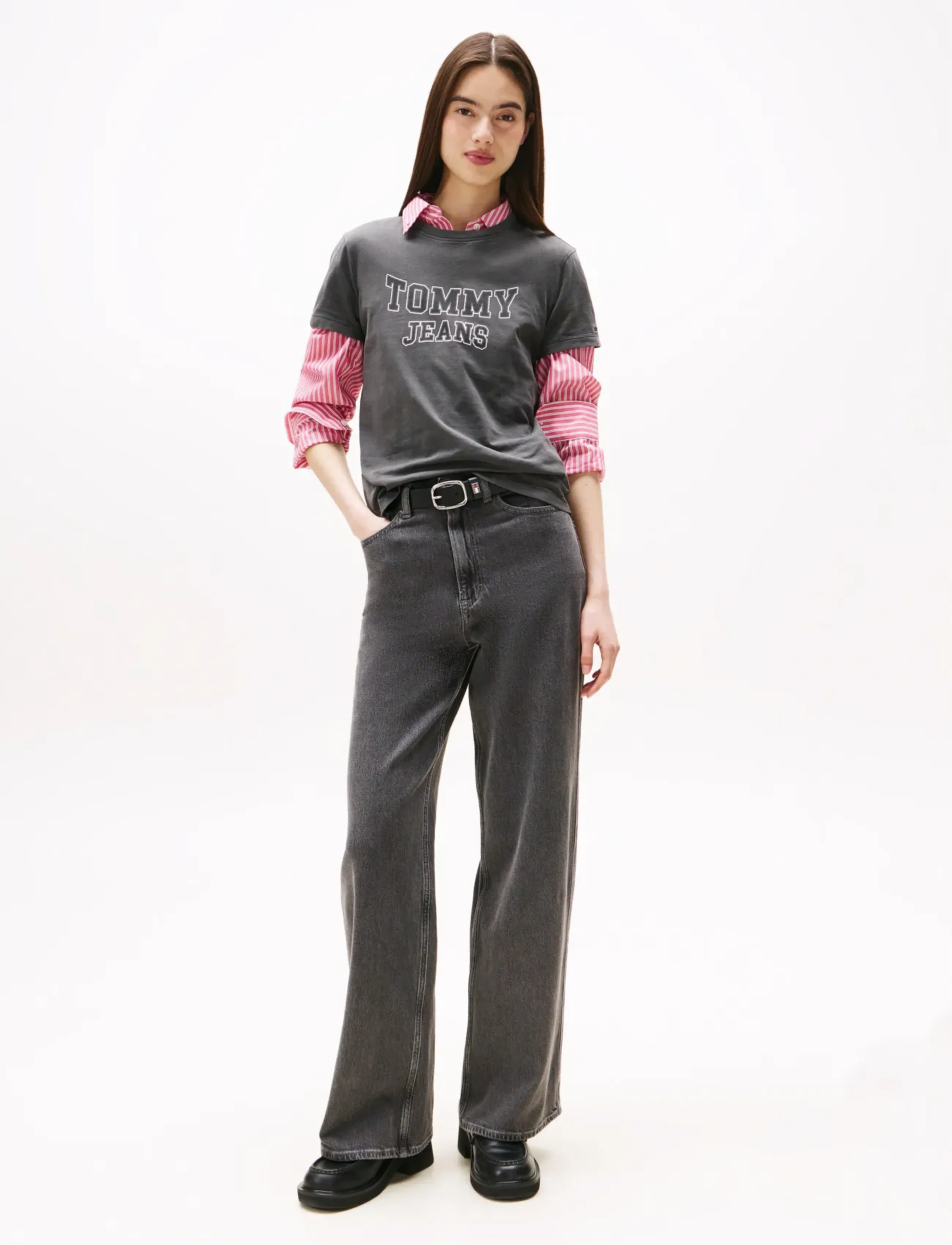 Tommy Jeans - TJW REG VARSITY TEE EXT - t-särgid - black - 2