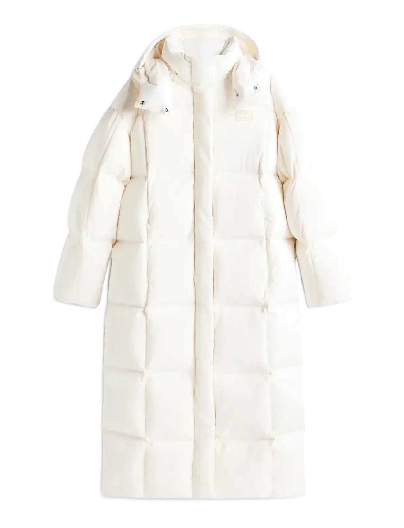 Tommy Jeans TJW ALASKA GRID DWN MXI COAT EXT - Tommy Hilfiger - ANCIENT WHITE / cream