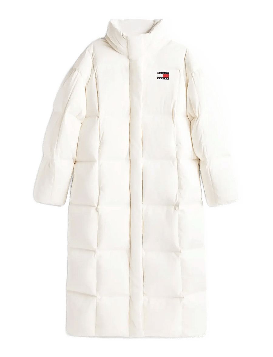 Tommy Jeans - TJW ALASKA GRID DWN MXI COAT EXT - winterjacken - ancient white - 1