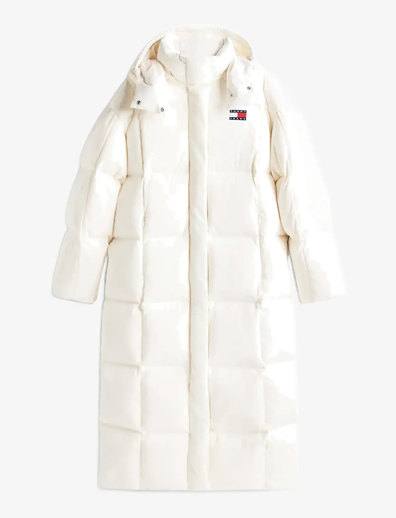 Tommy Jeans - TJW ALASKA GRID DWN MXI COAT EXT - dunkappor - ancient white - 2