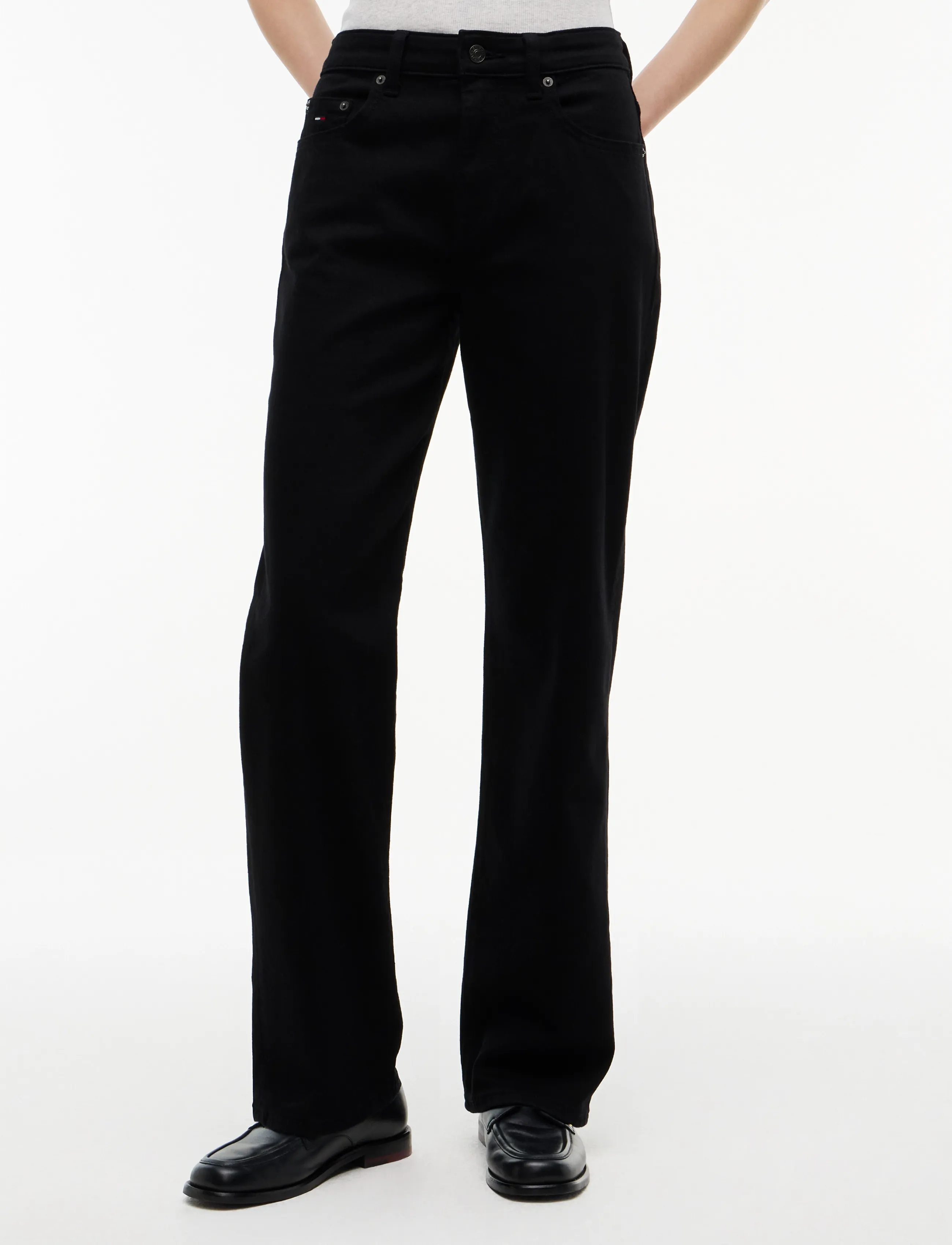 Tommy Jeans KIRA MID RISE STRAIGHT DI4187 - Bis zu 25% Rabatt - DENIM BLACK / black