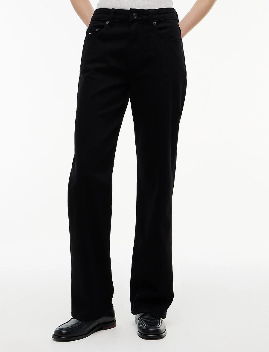 Tommy Jeans - KIRA MID RISE STRAIGHT DI4187 - regular jeans - denim black - 0