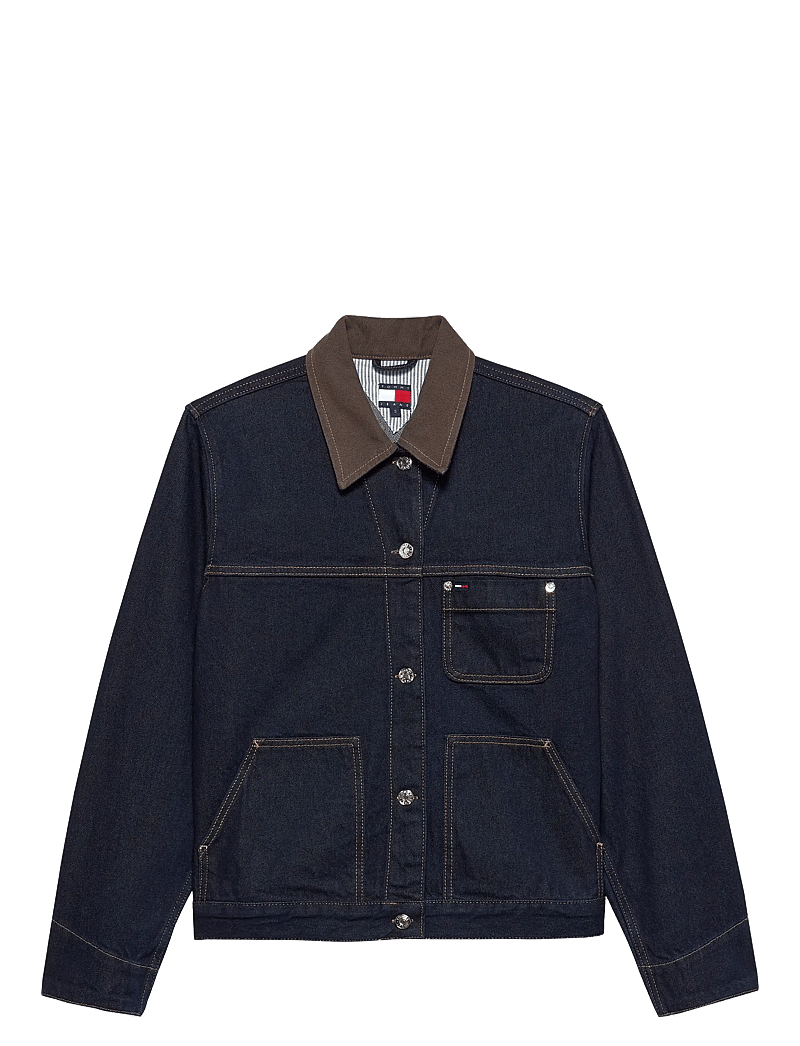 Tommy Jeans - OVSZ CHORE JACKET EI6050 - jeansjacken - denim dark - 1