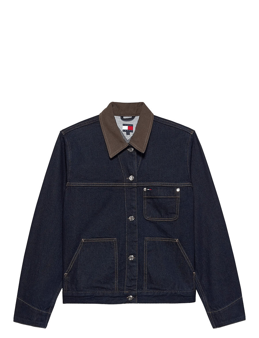 Tommy Jeans - OVSZ CHORE JACKET EI6050 - jeansjackor - denim dark - 1