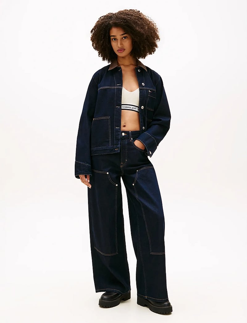 Tommy Jeans - OVSZ CHORE JACKET EI6050 - jeansjacken - denim dark - 5