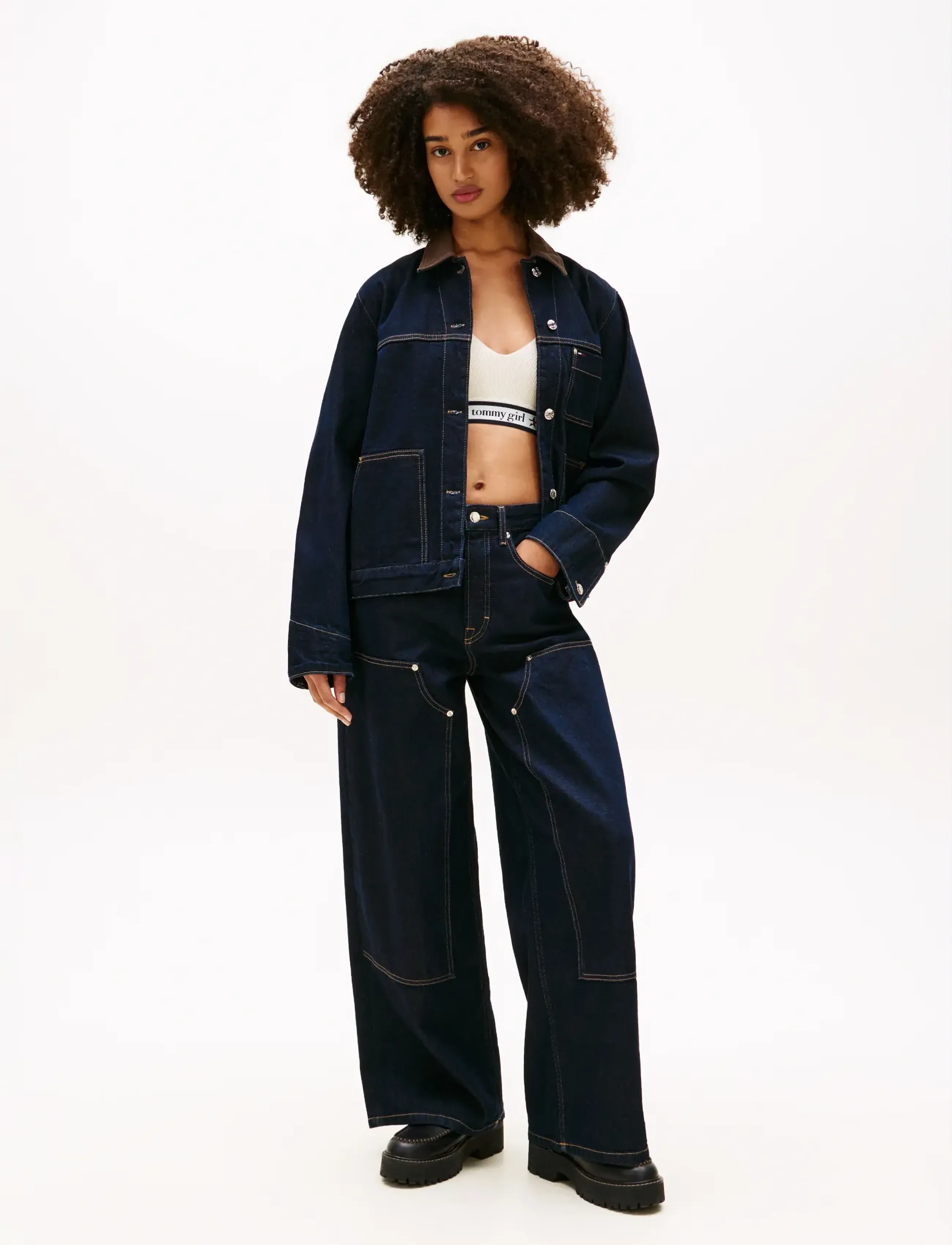 Tommy Jeans - OVSZ CHORE JACKET EI6050 - frühlingsjacken - denim dark - 5