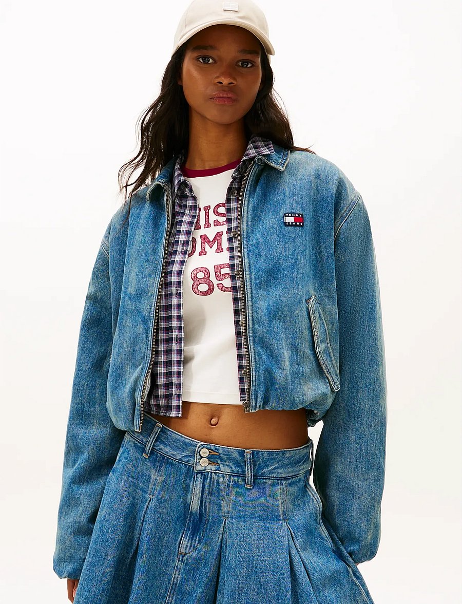 Tommy Jeans - PADDED HARRINGTON JCKT EI2033 - frühlingsjacken - denim medium - 0
