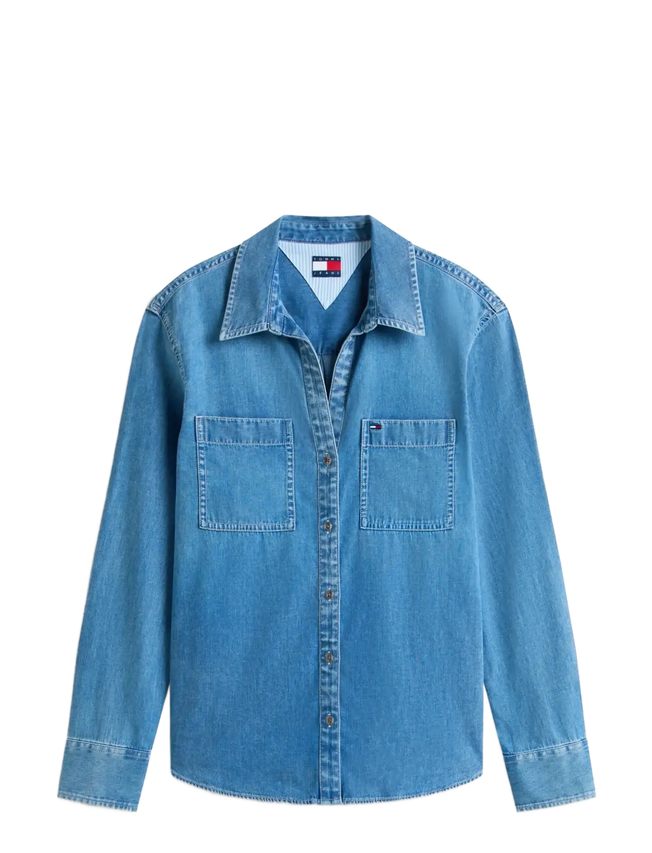 TOMMY JEANS Regular Fit Shirt Blau - L - Damen