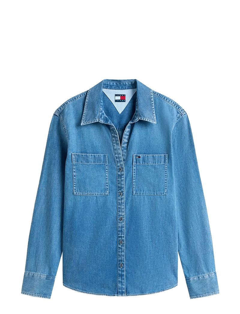 Tommy Jeans - REGULAR FIT SHIRT - denimskjorter - denim medium - 1
