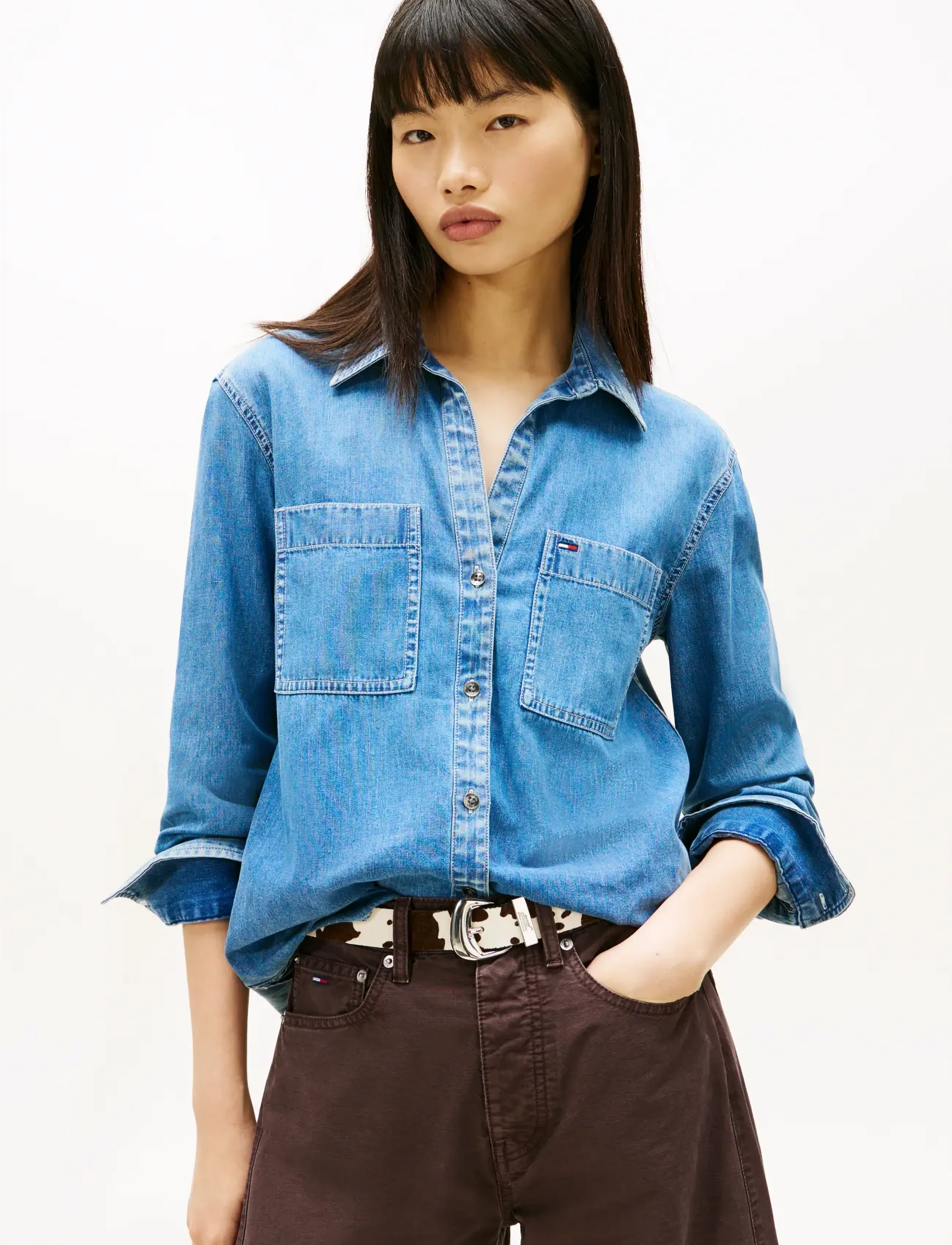 Tommy Jeans REGULAR FIT SHIRT - Kleidung - DENIM MEDIUM / blue