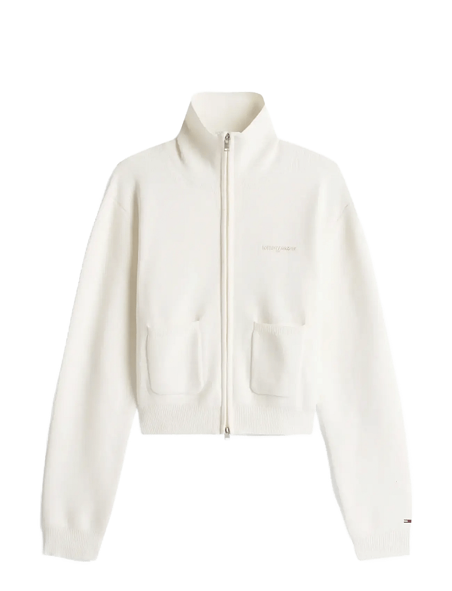 Tommy Jeans - TJW COZY SCRIPT CARDIGAN - sweatshirts - ancient white - 1