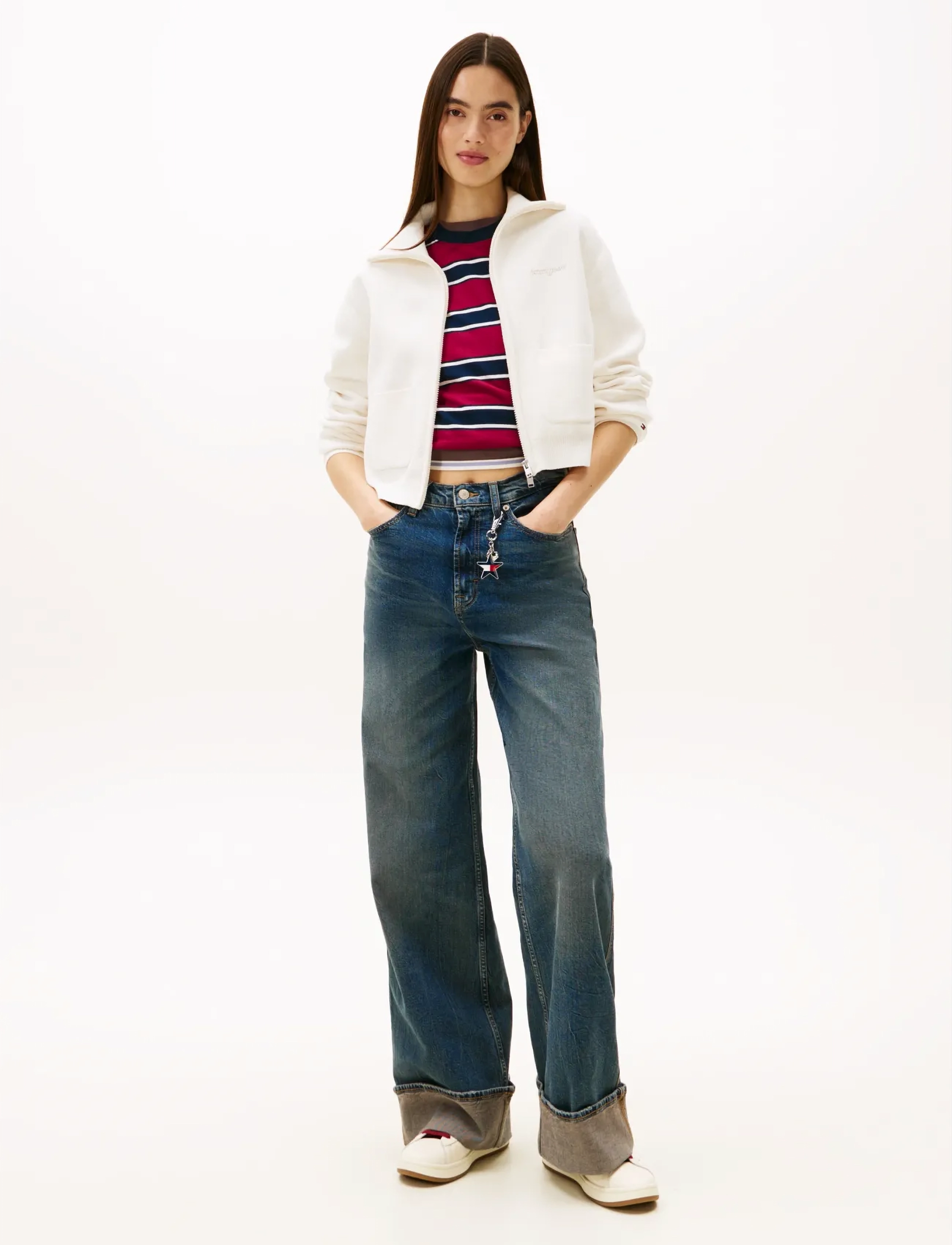 Tommy Jeans - TJW COZY SCRIPT CARDIGAN - hversdagsleg tíska - ancient white - 2