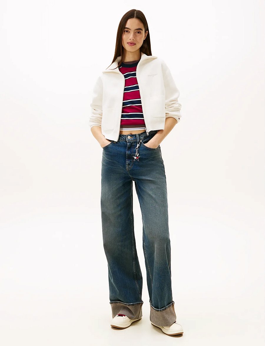 Tommy Jeans - TJW COZY SCRIPT CARDIGAN - sweatshirts - ancient white - 2
