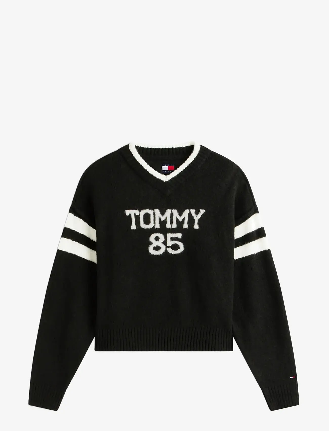 Tommy Jeans - TJW TOMMY 85 VARSITY SWEATER EXT - jumpers - black - 1