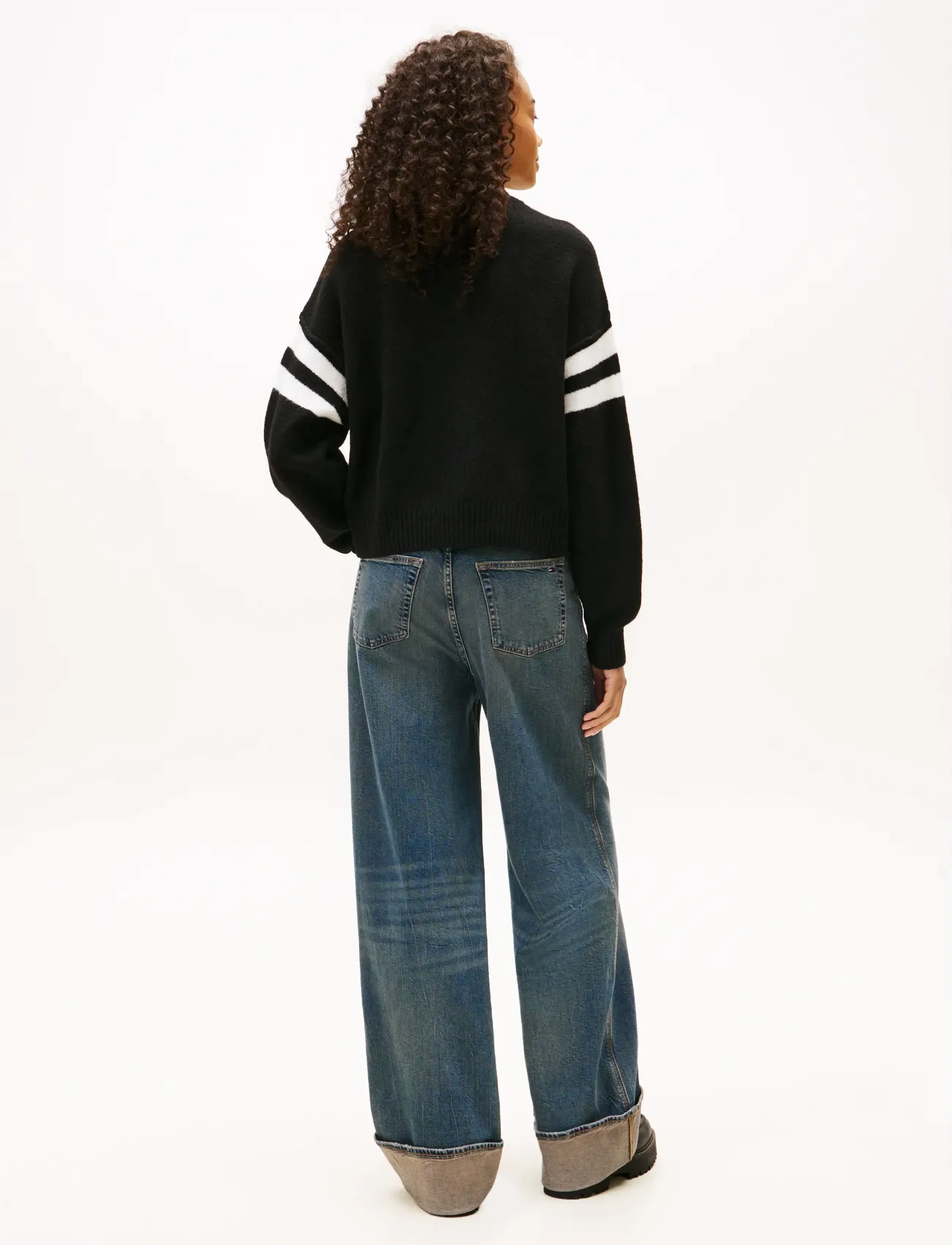 Tommy Jeans - TJW TOMMY 85 VARSITY SWEATER EXT - striktrøjer - black - 2