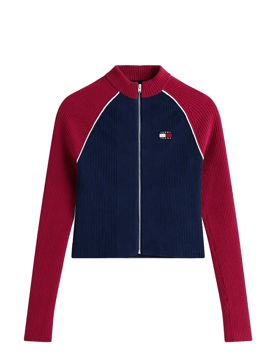 Tommy Jeans - TJW COLORBLOCK ZIP THRU CARDIGAN - hnepptar peysur - dark night navy - 1