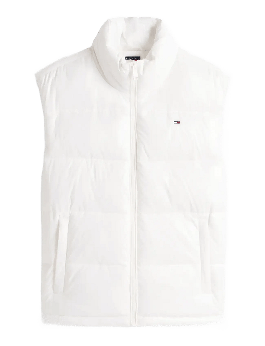 Tommy Jeans - TJW ESSENTIAL PUFFER VEST SHINY - vestes de printemps - ancient white - 1