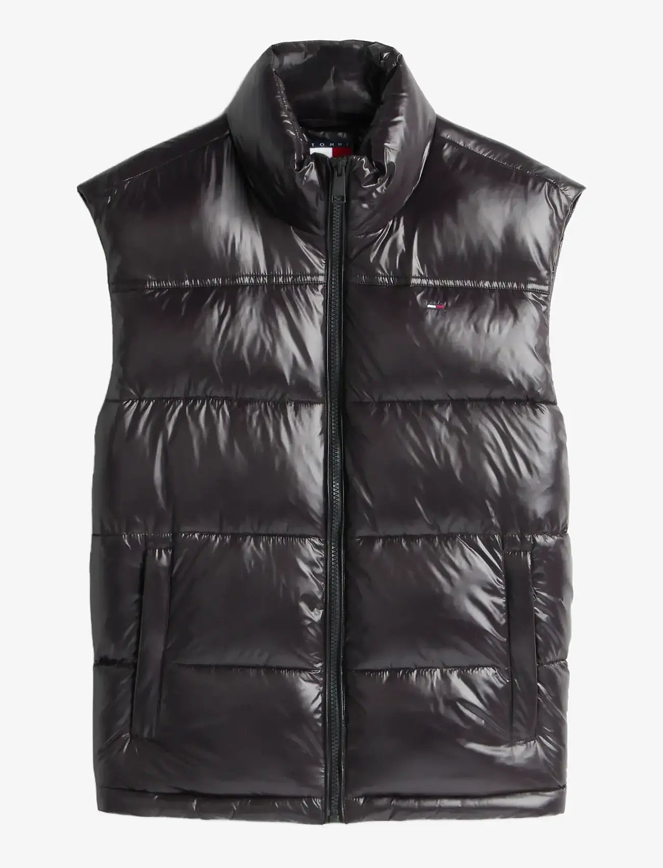 Tommy Jeans - TJW ESSENTIAL PUFFER VEST SHINY - forårsjakker - black - 1