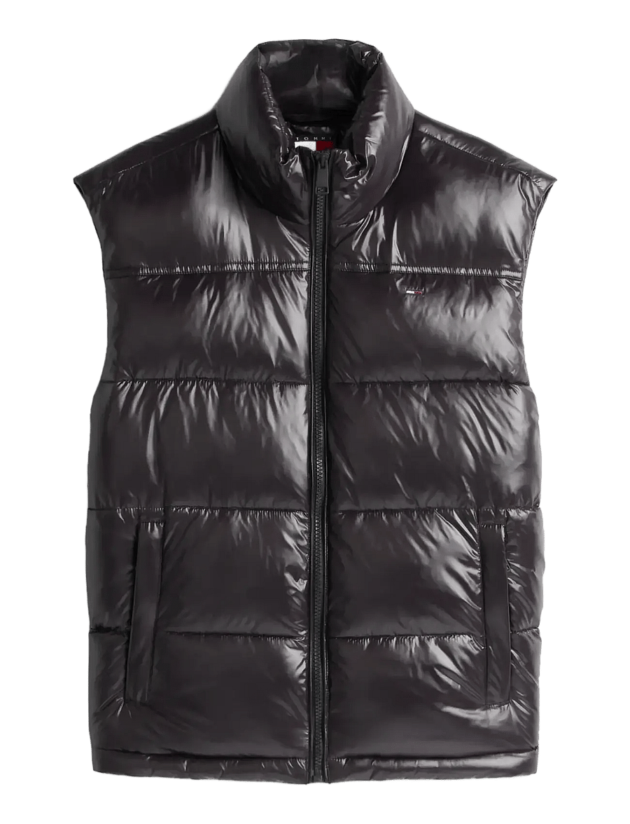 Tommy Jeans - TJW ESSENTIAL PUFFER VEST SHINY - frühlingsjacken - black - 1