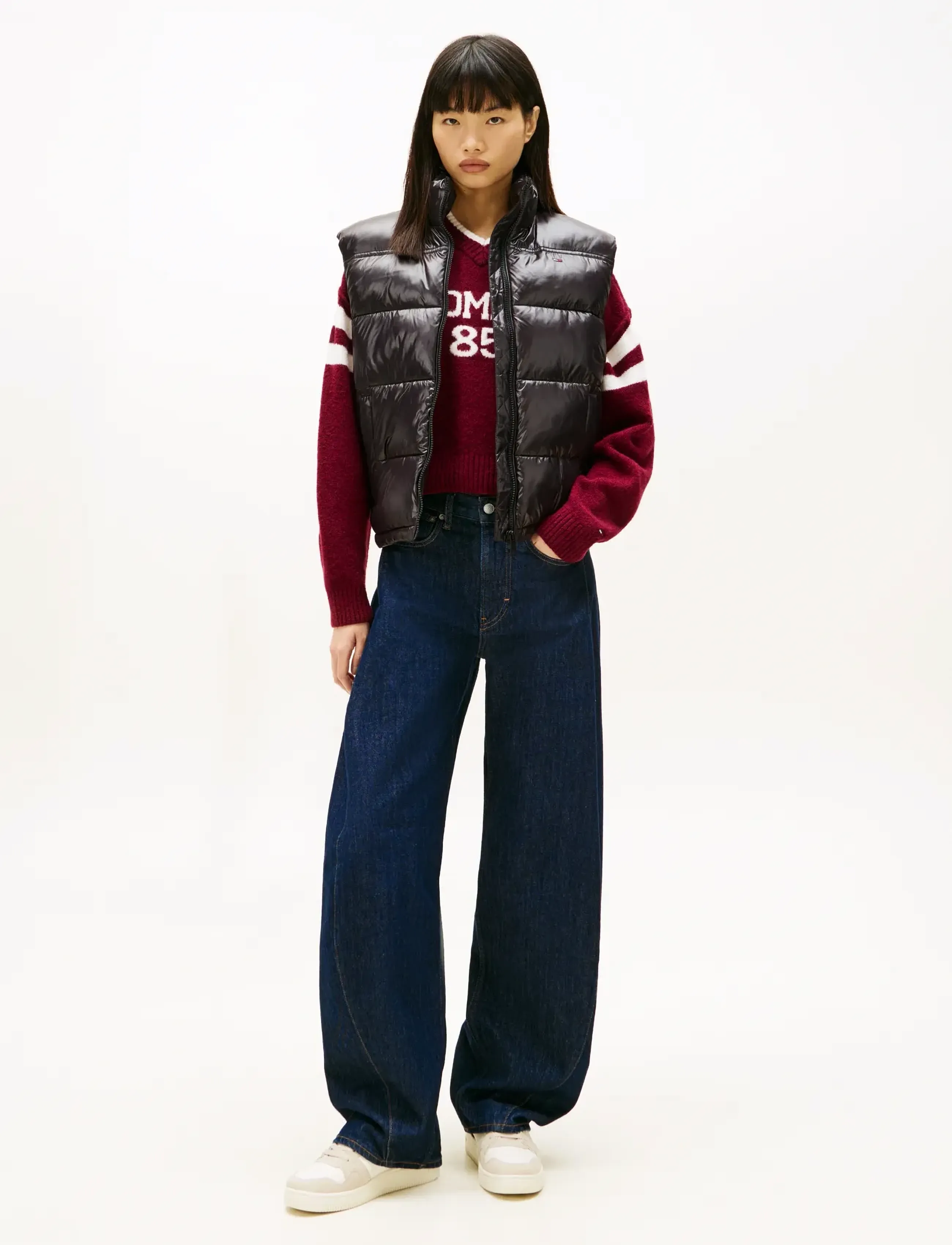 Tommy Jeans - TJW ESSENTIAL PUFFER VEST SHINY - spring jackets - black - 2