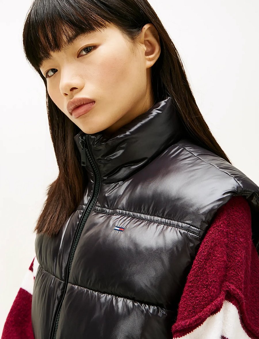 Tommy Jeans - TJW ESSENTIAL PUFFER VEST SHINY - frühlingsjacken - black - 4