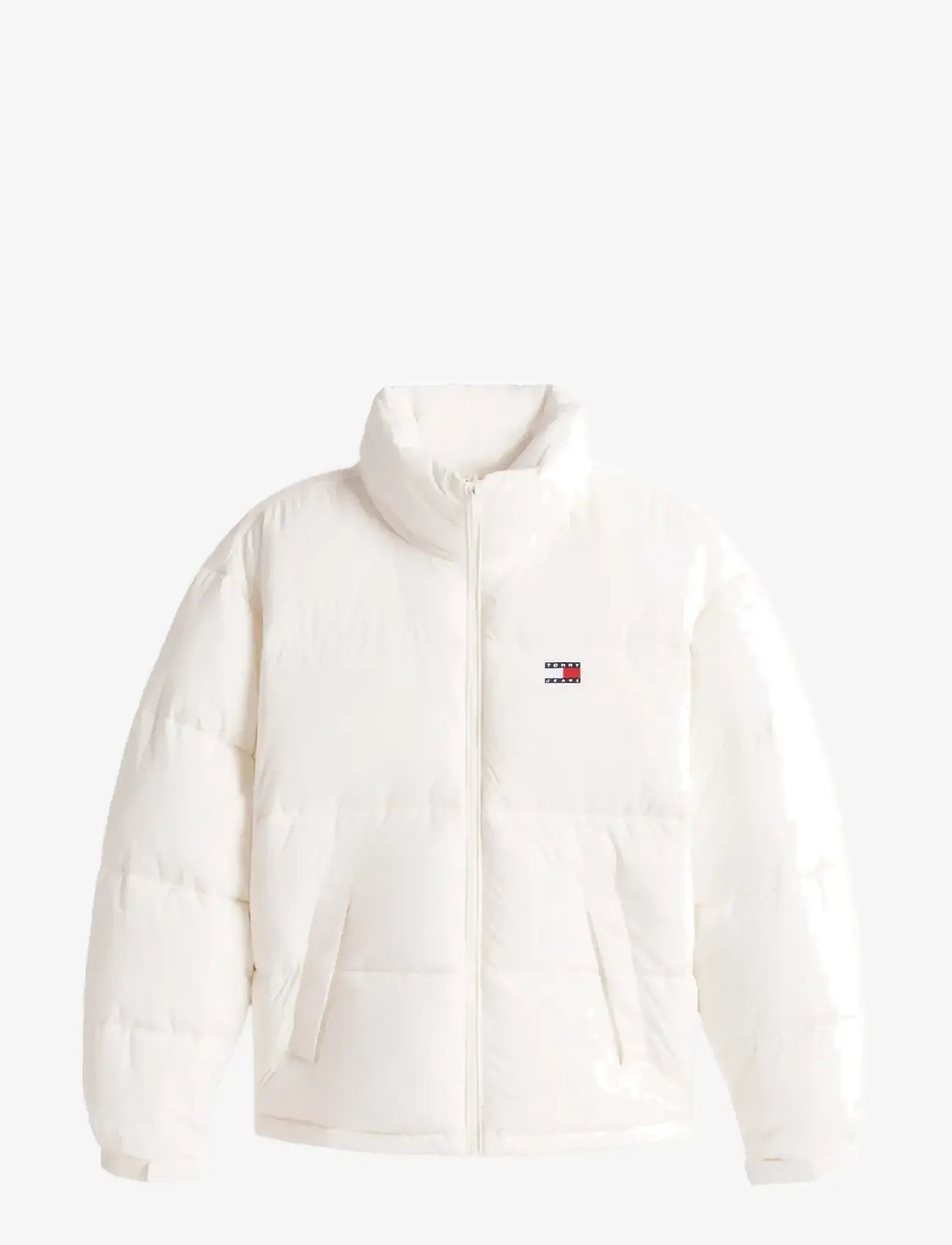 Tommy Jeans - TJW OVS HOODED FLAG PUFFER EXT - winter jackets - ancient white - 1