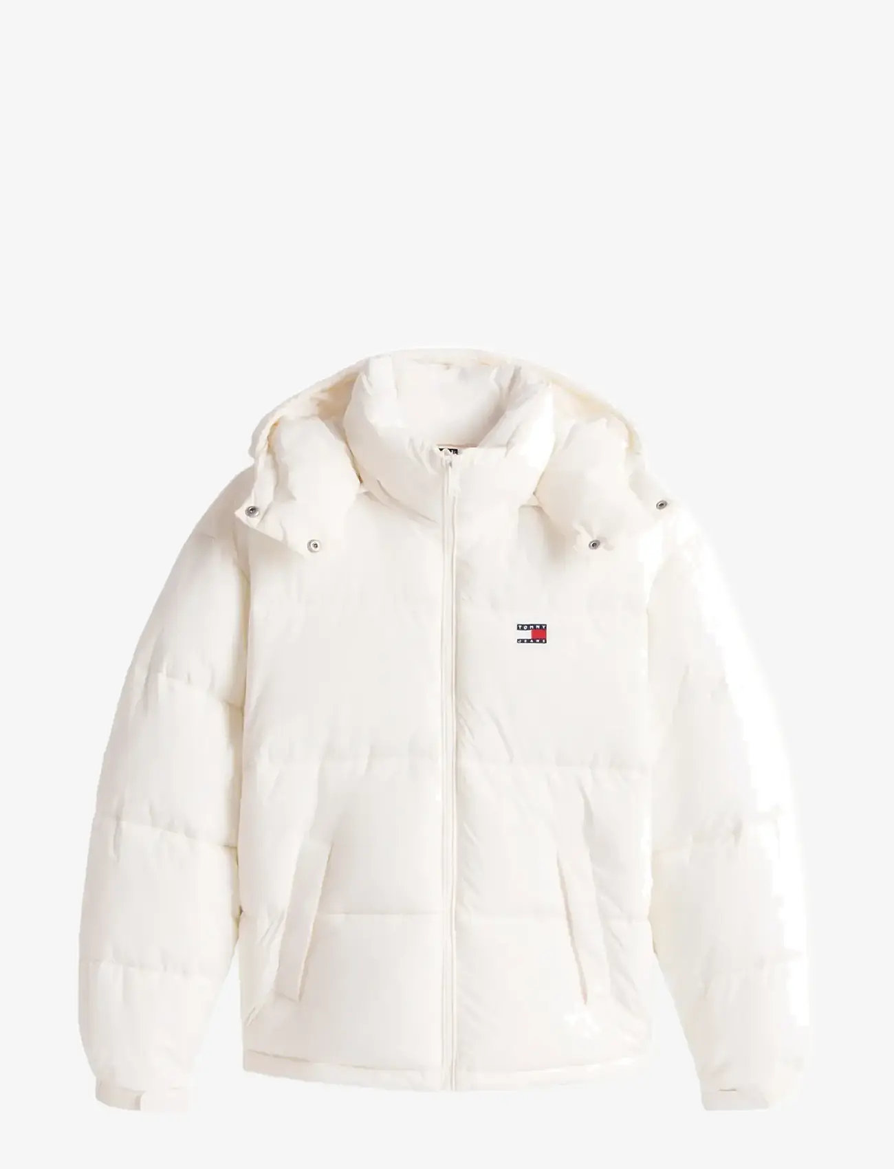 Tommy Jeans - TJW OVS HOODED FLAG PUFFER EXT - winter jackets - ancient white - 2