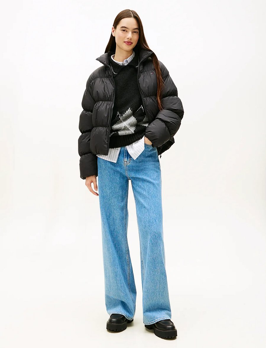 Tommy Jeans - TJW ROUCHED PFFR JCKT DWN EXT - talvejoped - black - 2